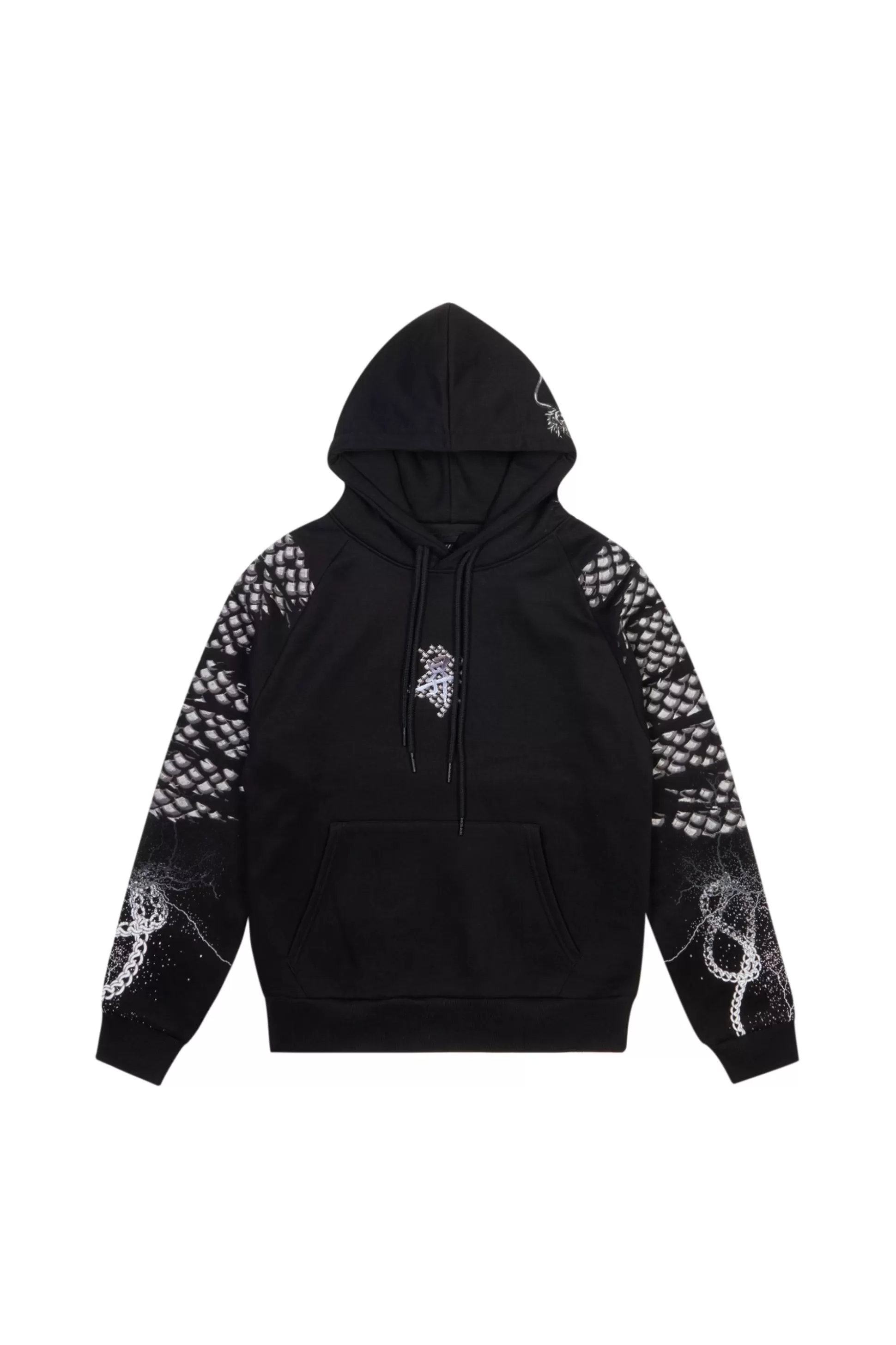 Smoke Rise Aisan Embroidered Hoodie Black New