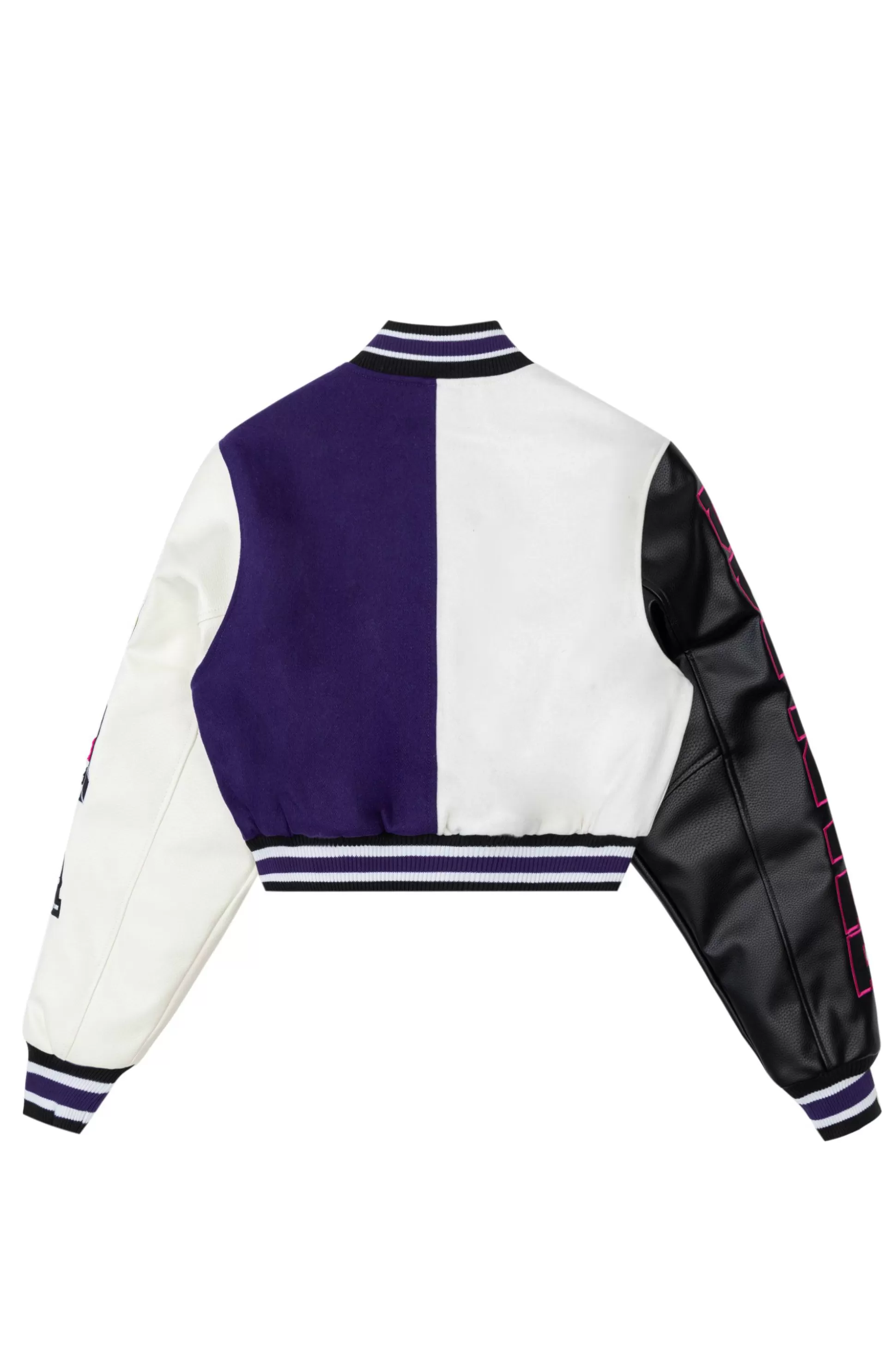 Smoke Rise All Star Crop Varsity Jacket Purple Fashion