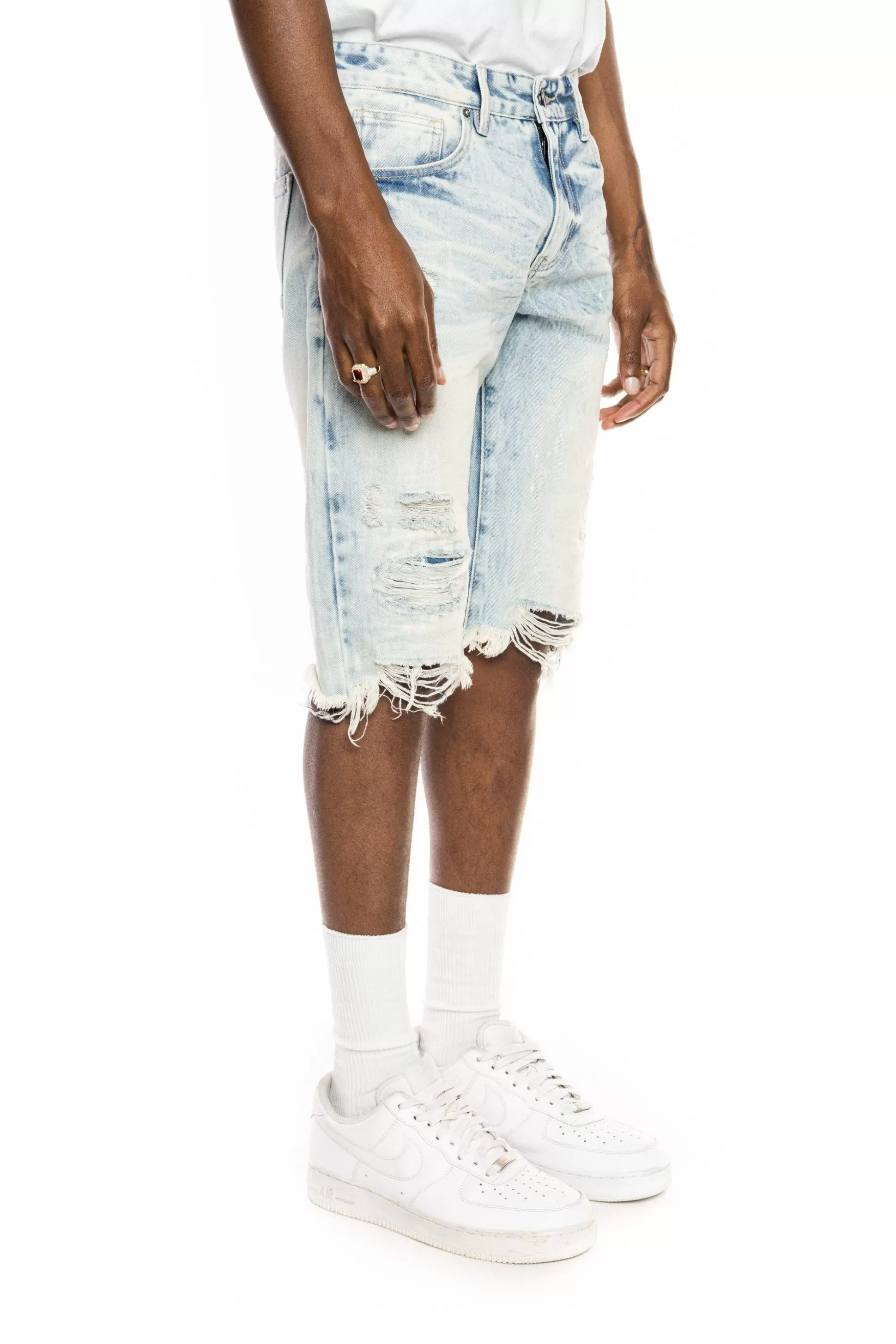 Smoke Rise Basic Denim Shorts Plaster Blue Discount