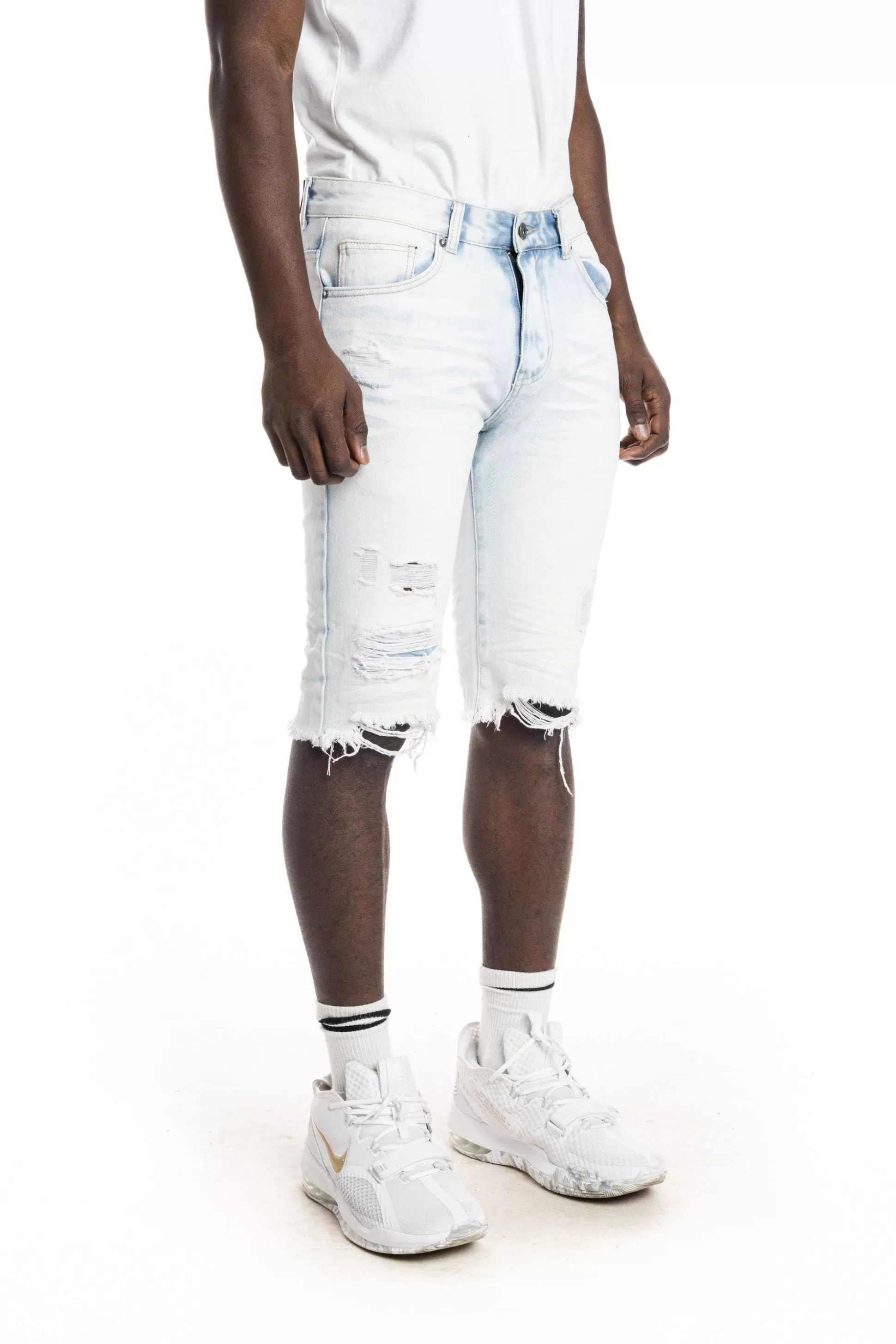 Smoke Rise Basic Denim Shorts (13.5") Pale Blue Online