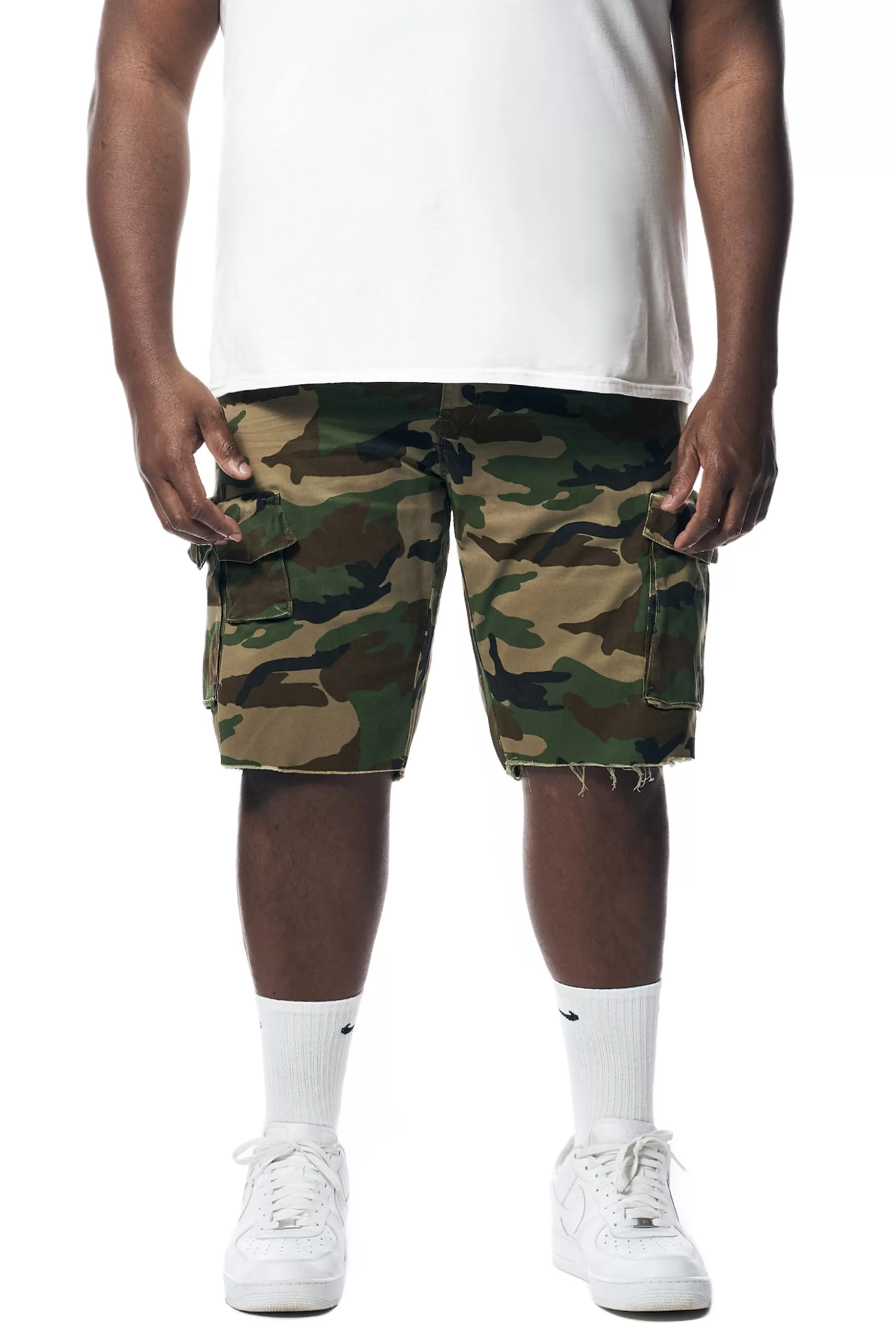 Smoke Rise Big & Tall - Garment Washed Twill Cargo Shorts Wood Camo Discount