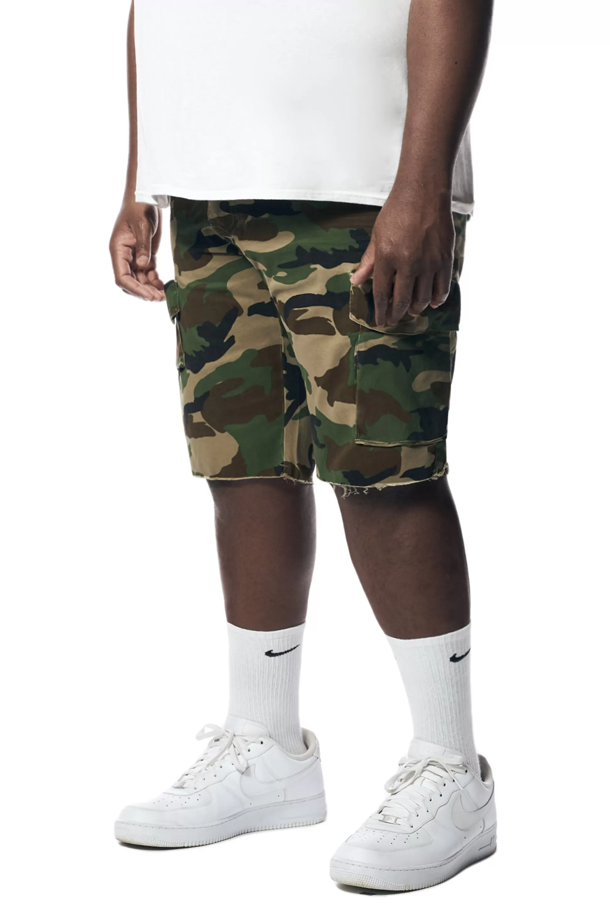 Smoke Rise Big & Tall - Garment Washed Twill Cargo Shorts Wood Camo Discount