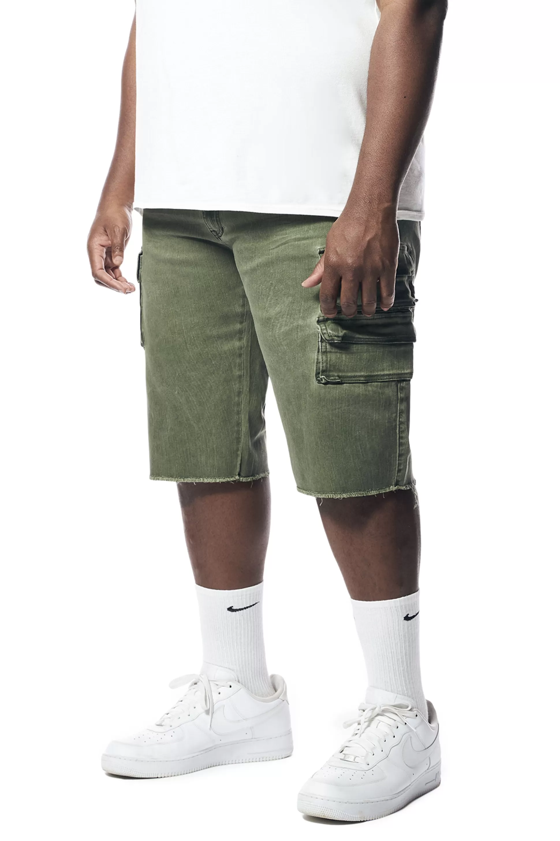 Smoke Rise Big & Tall - Pigment Dyed Twill Utility Shorts Vintage Army Green Clearance