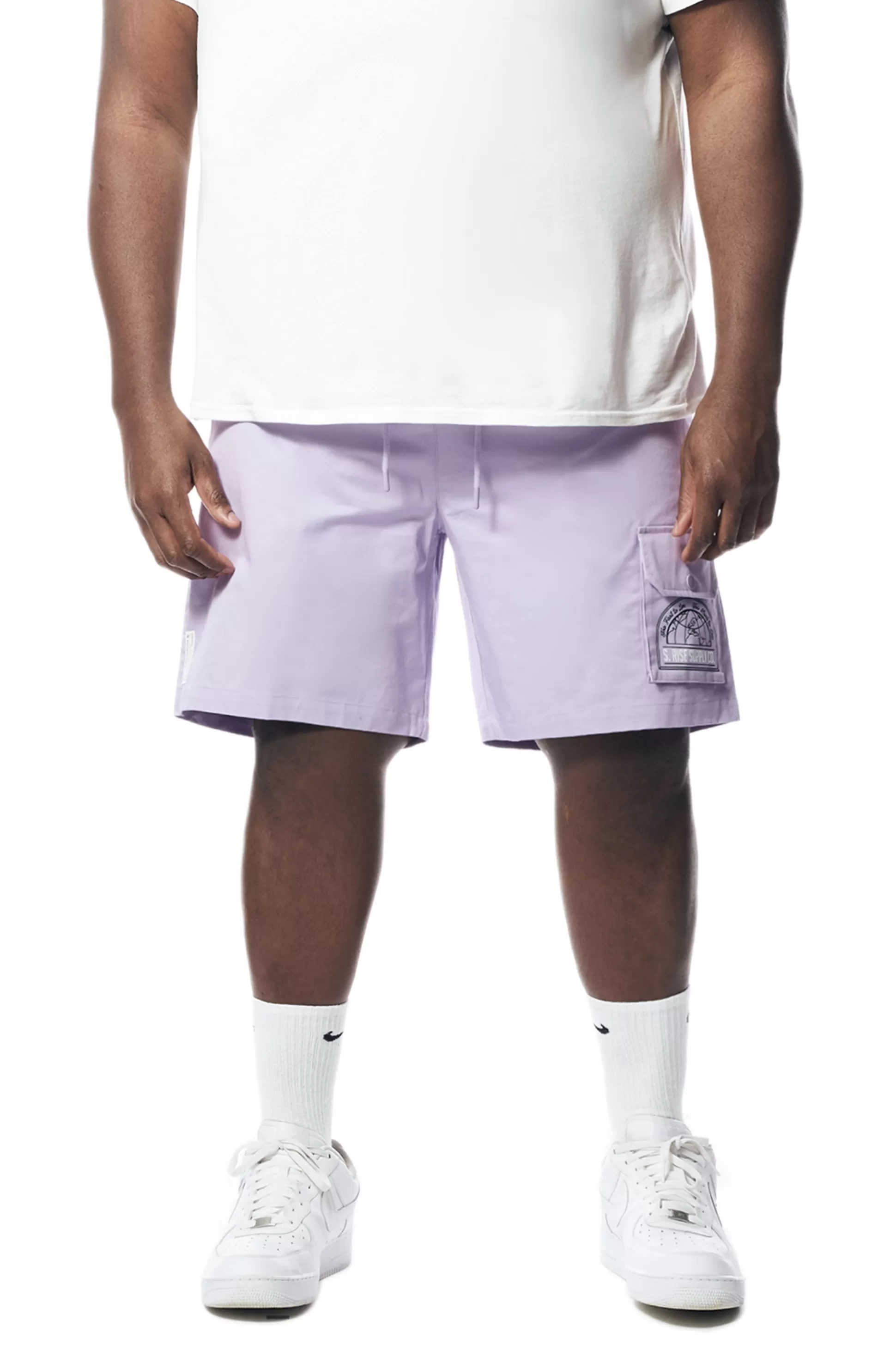 Smoke Rise Big & Tall - Printed Twill Workwear Shorts Dusty Purple Clearance