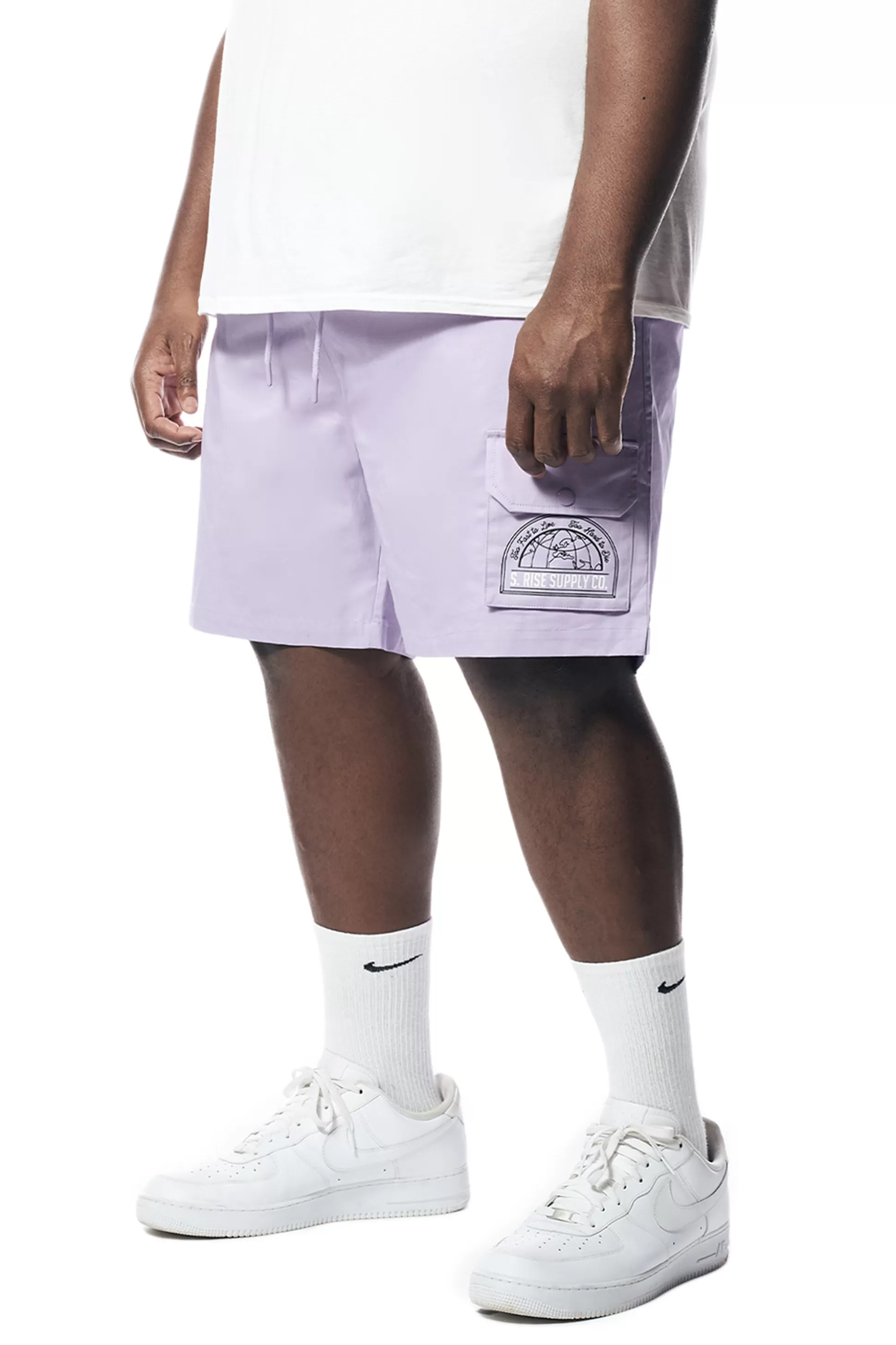 Smoke Rise Big & Tall - Printed Twill Workwear Shorts Dusty Purple Clearance