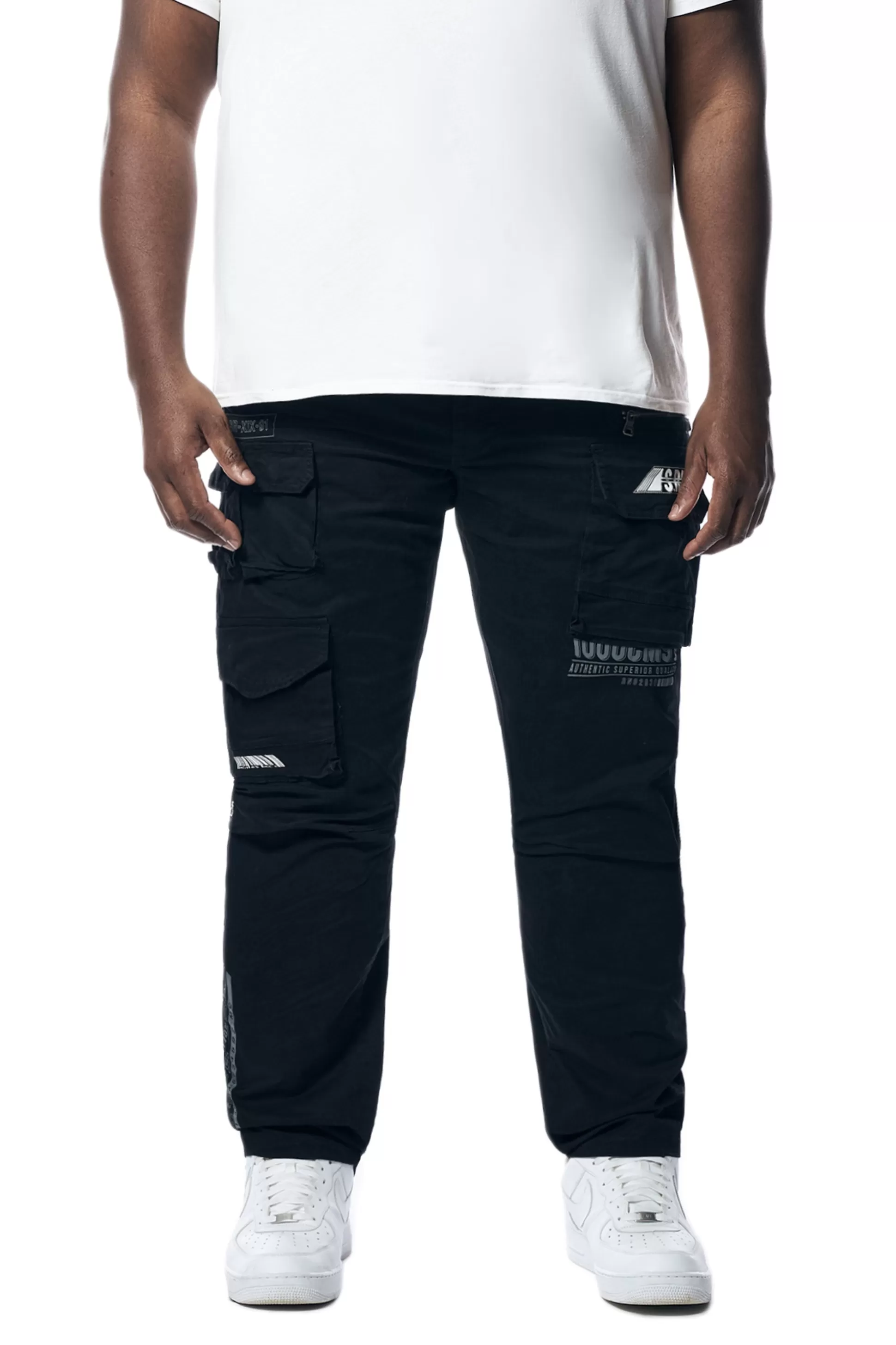 Smoke Rise Big & Tall - Utility Printed Twill Cargo Pants Jet Black Best