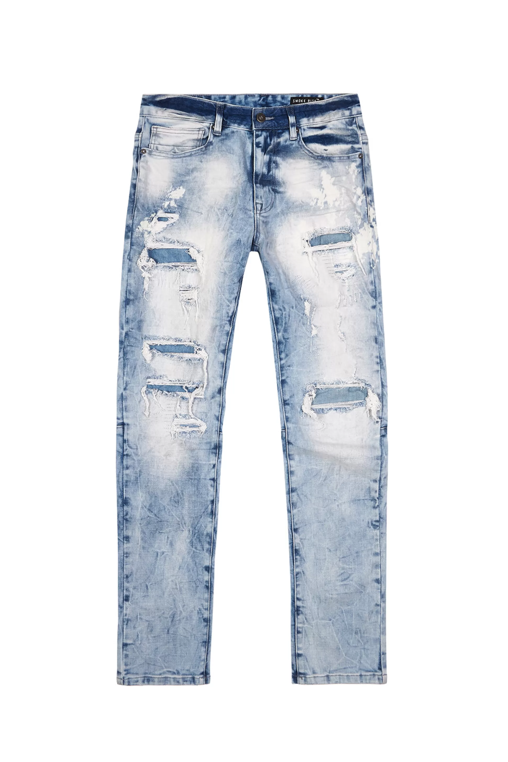 Smoke Rise Bleach Washed Rip & Repaired Jeans Cabana Blue Store