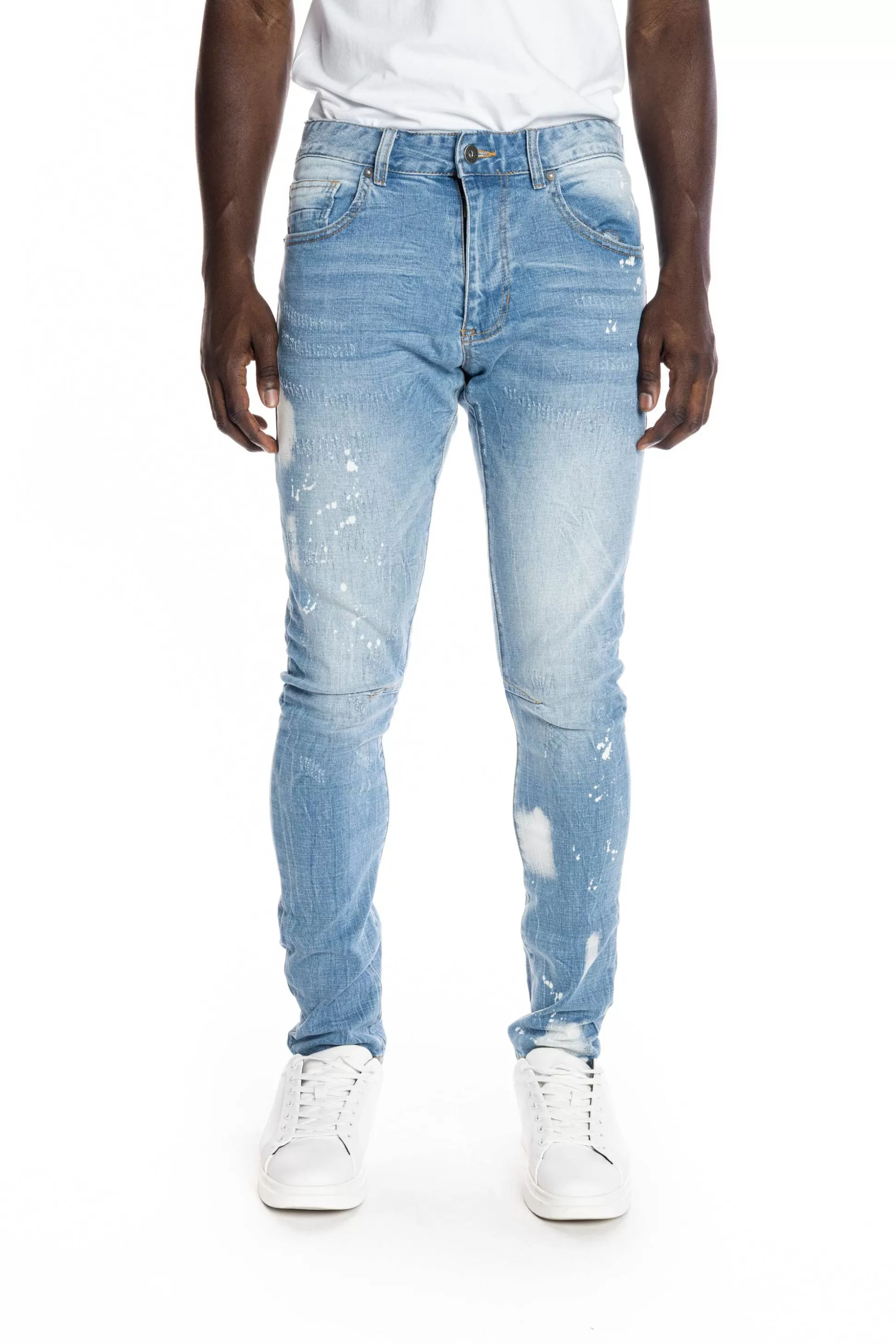 Smoke Rise Bleached Detail Semi Basic Jeans Ocean Blue Store