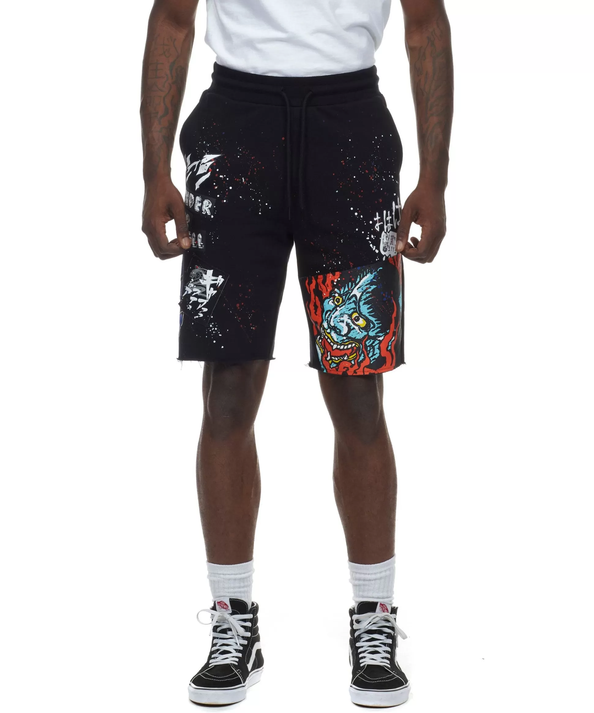 Smoke Rise Demon Fleece Shorts Black Outlet