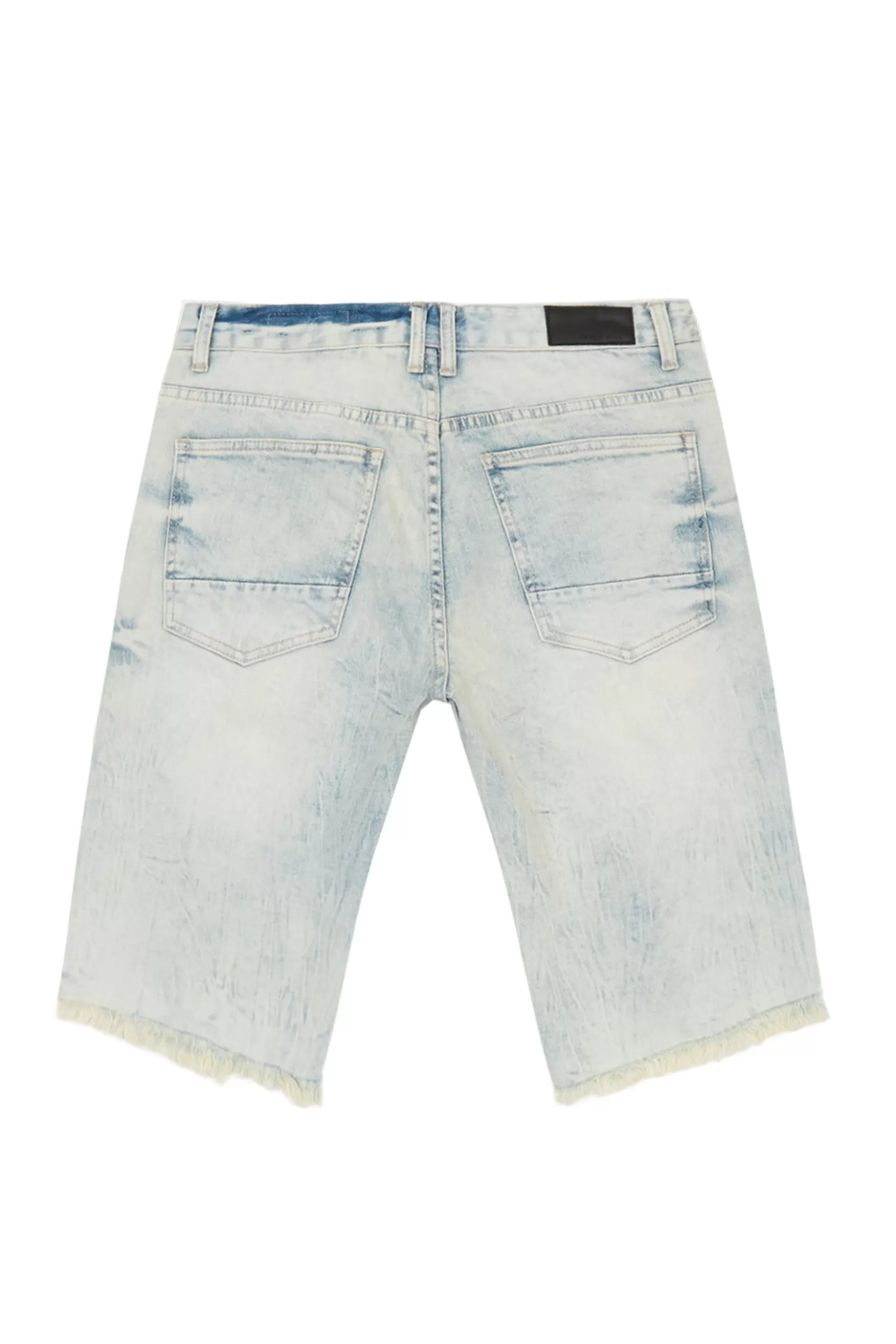 Smoke Rise Distressed Rip & Repair Denim Shorts Hull Blue Fashion