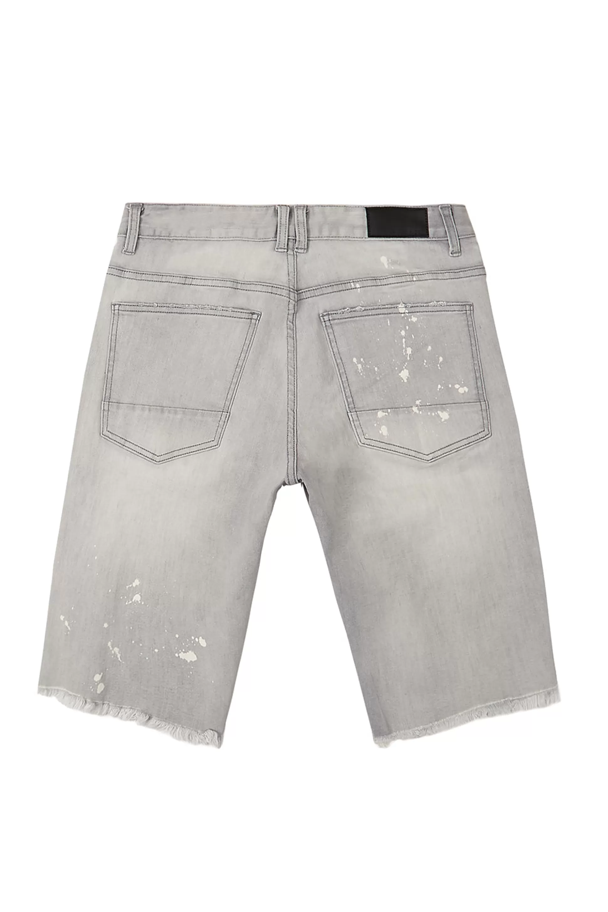 Smoke Rise Distressed Rip & Repair Denim Shorts Light Grey Cheap