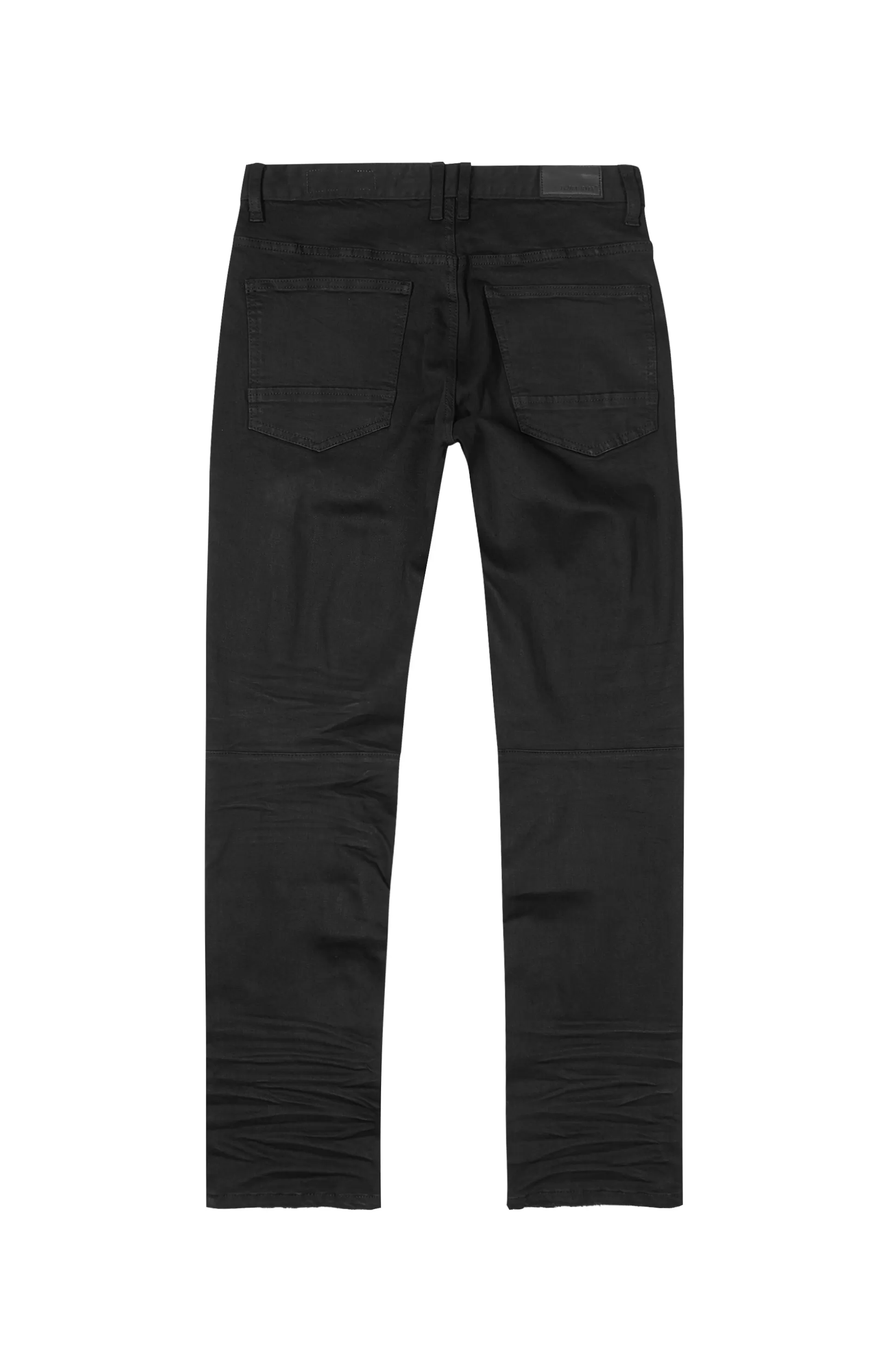 Smoke Rise Distressed Rip & Repair Easy Slim Denim Jeans Jet Black Cheap