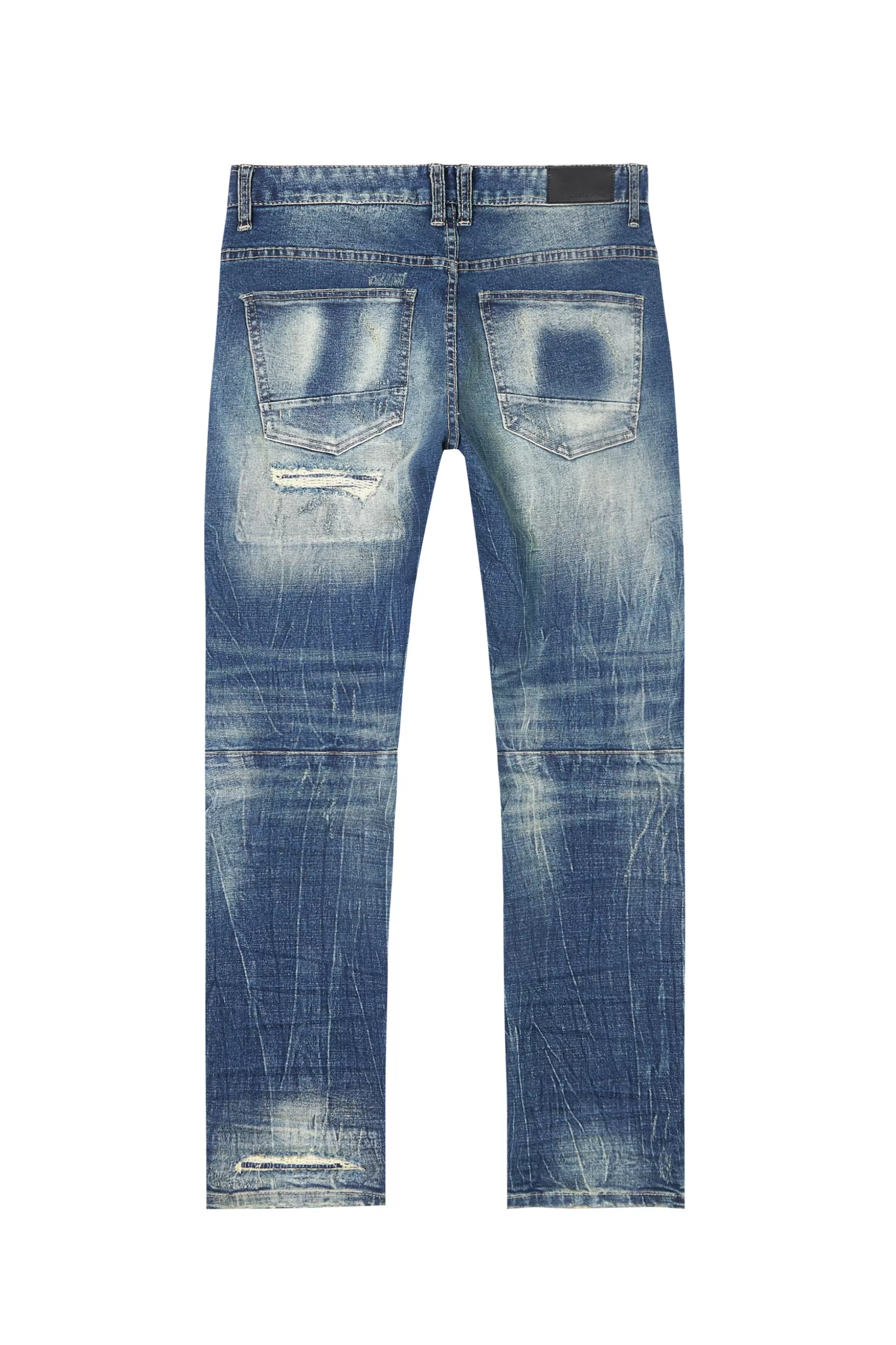 Smoke Rise Distressed Rip & Repair Super Skinny Denim Jeans Westport Blue Best Sale