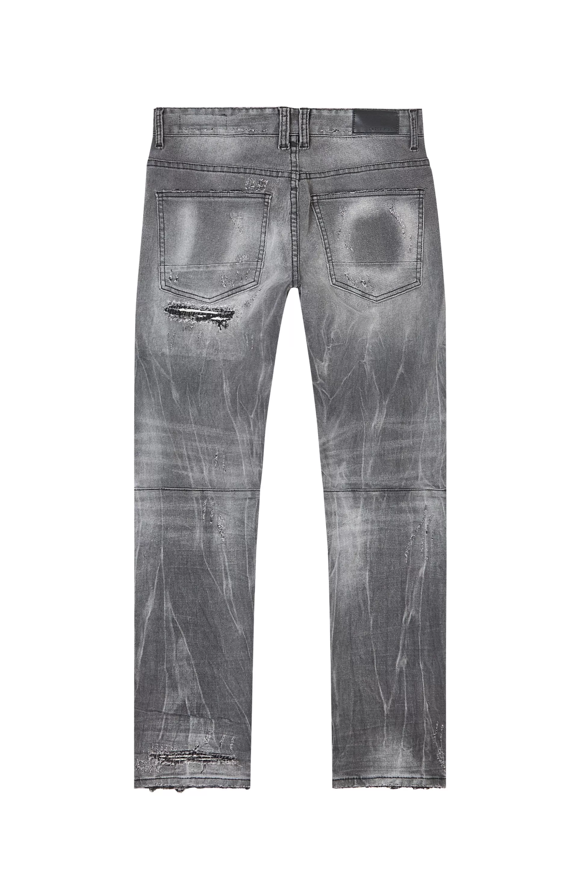 Smoke Rise Distressed Rip & Repair Super Skinny Denim Jeans Pluto Grey Flash Sale