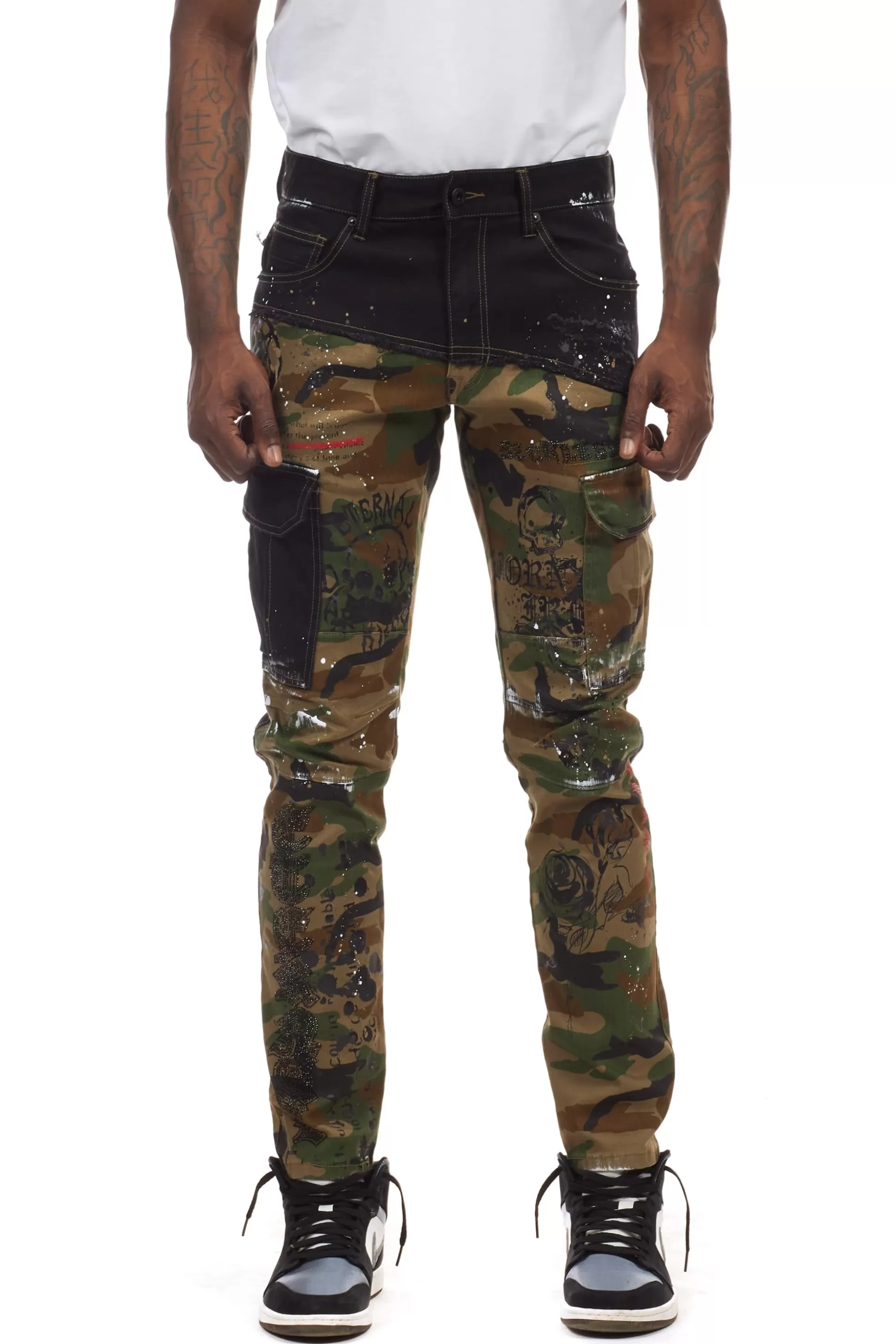 Smoke Rise Doodle Fashion Twill Pants Wood Camo Flash Sale