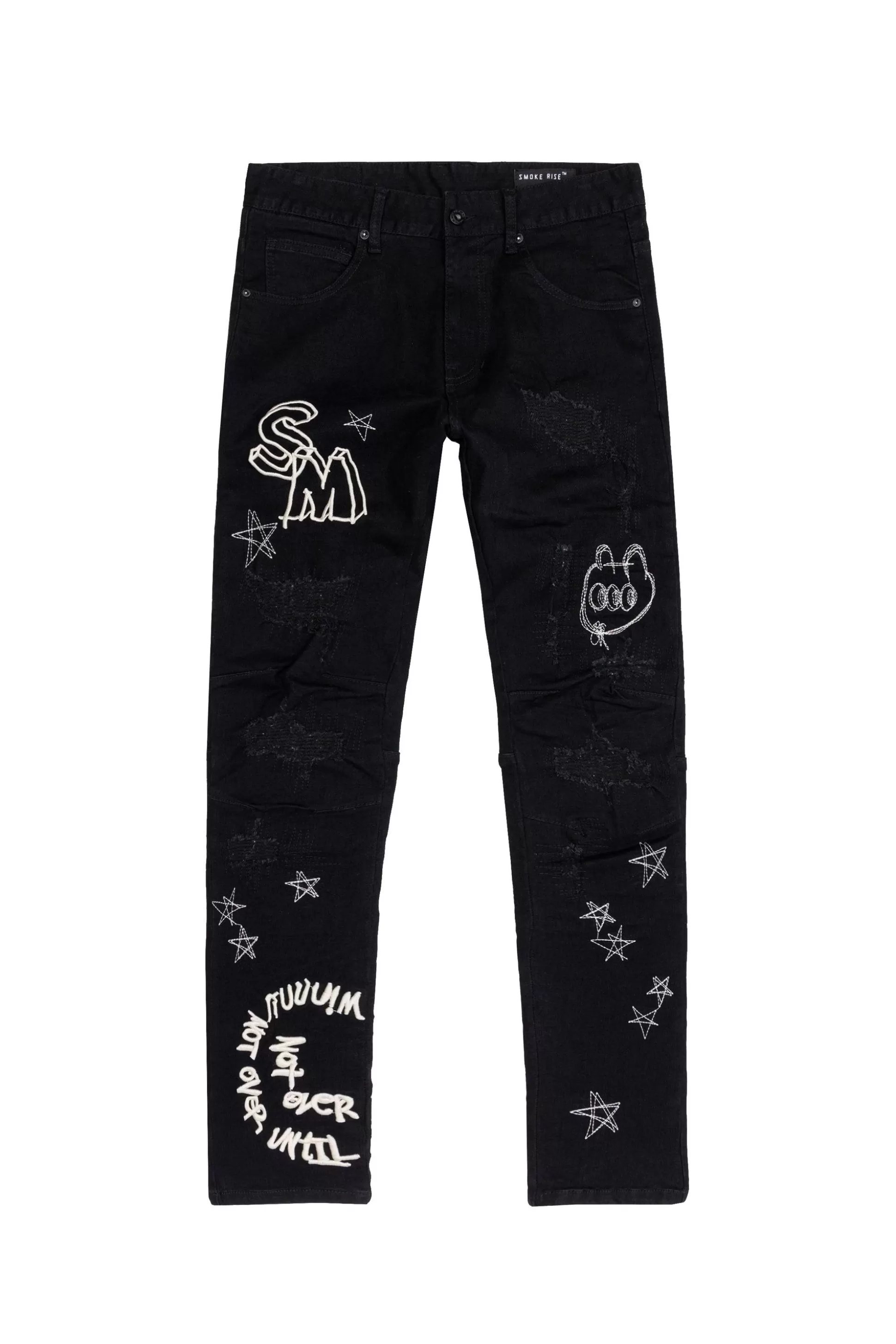 Smoke Rise Doodling Jeans Black Best Sale