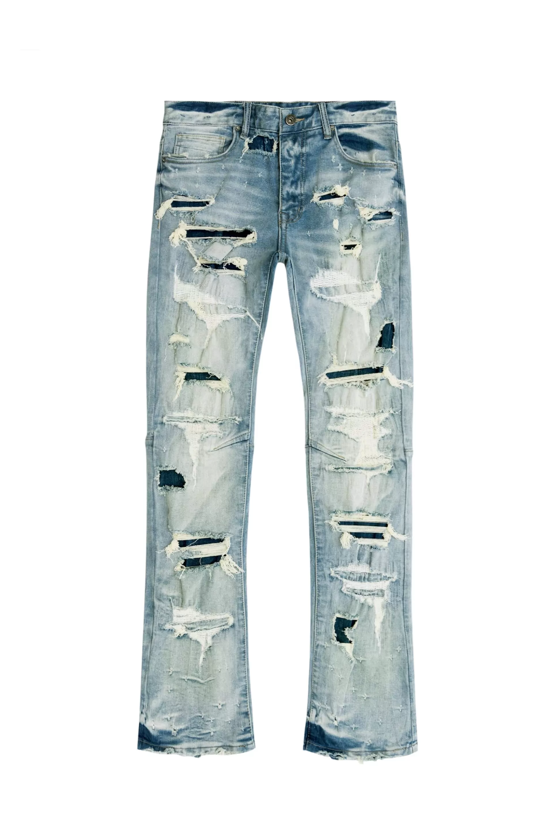 Smoke Rise Double Layered Jeans York Blue Flash Sale