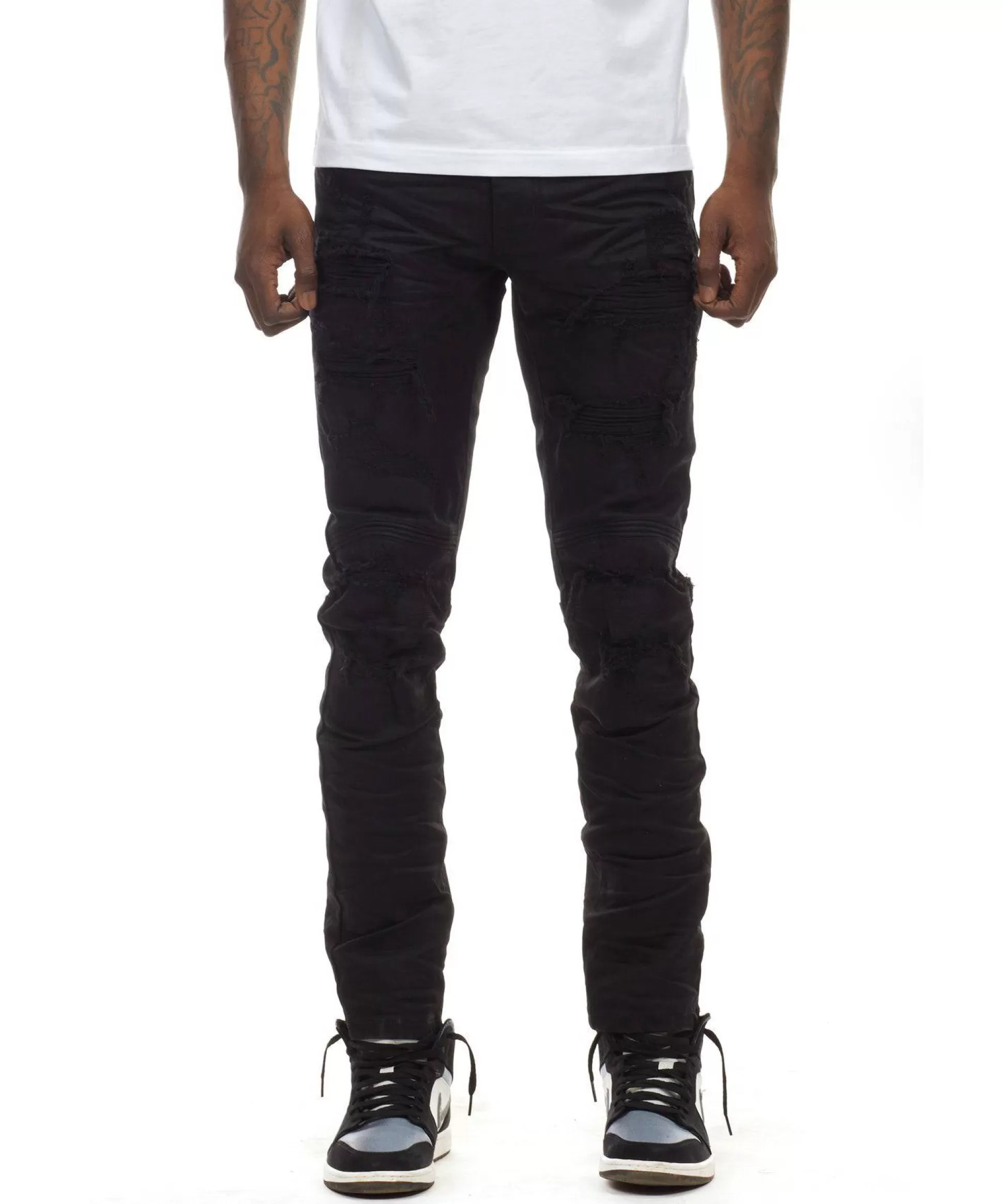 Smoke Rise Engineered Jeans Jet Black Clearance