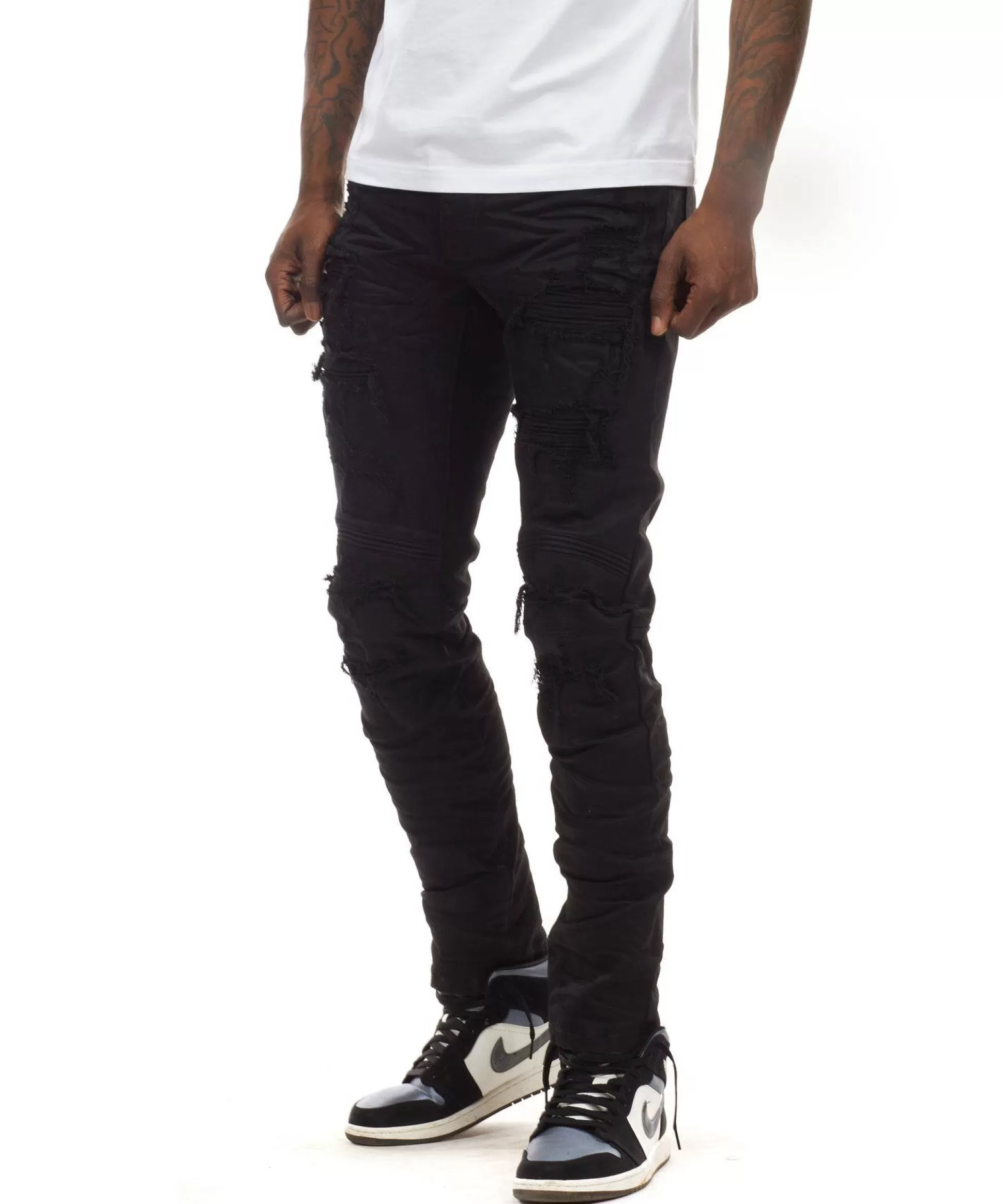 Smoke Rise Engineered Jeans Jet Black Clearance