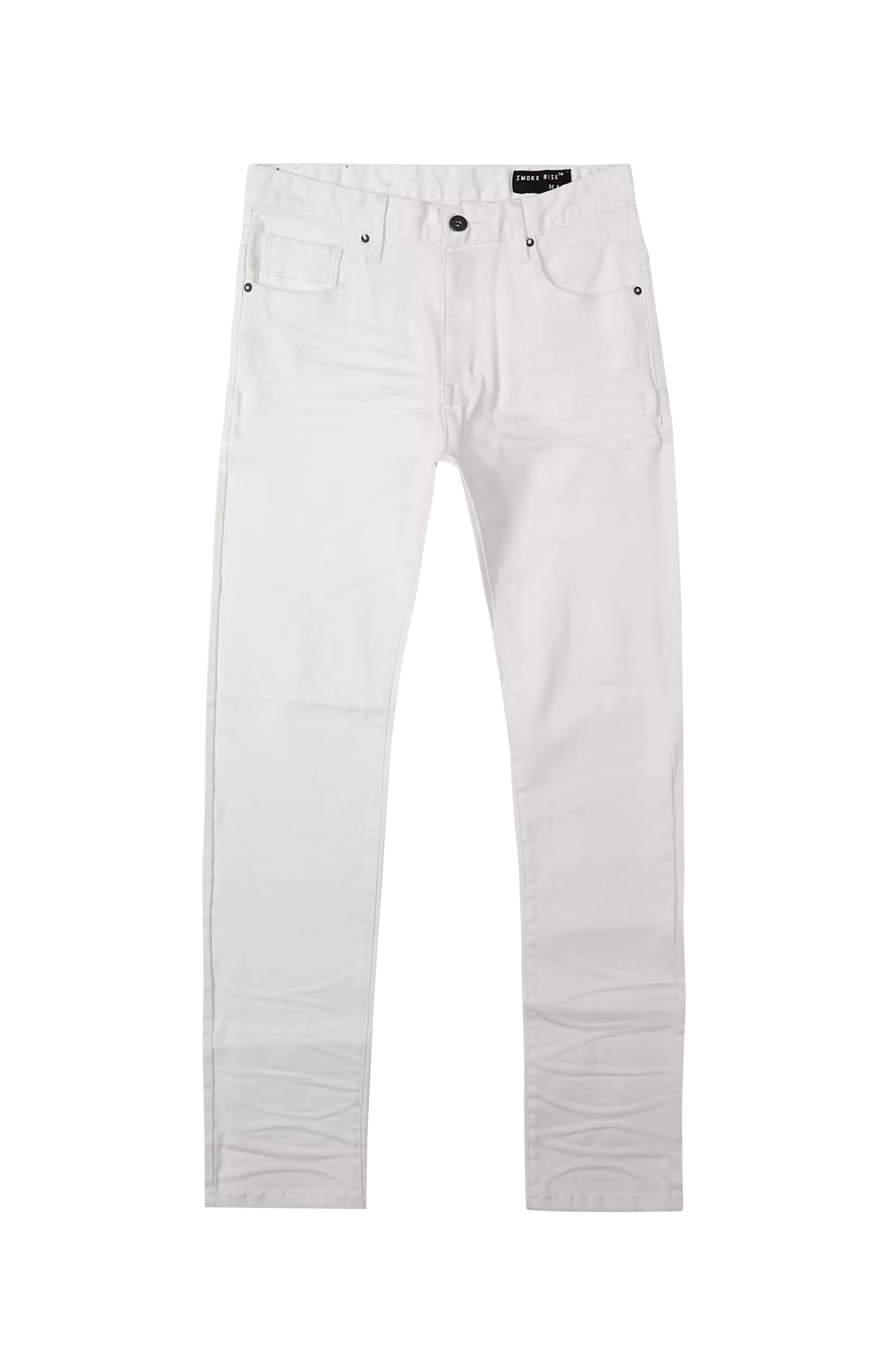 Smoke Rise Essential Slim Denim Jeans White Cheap