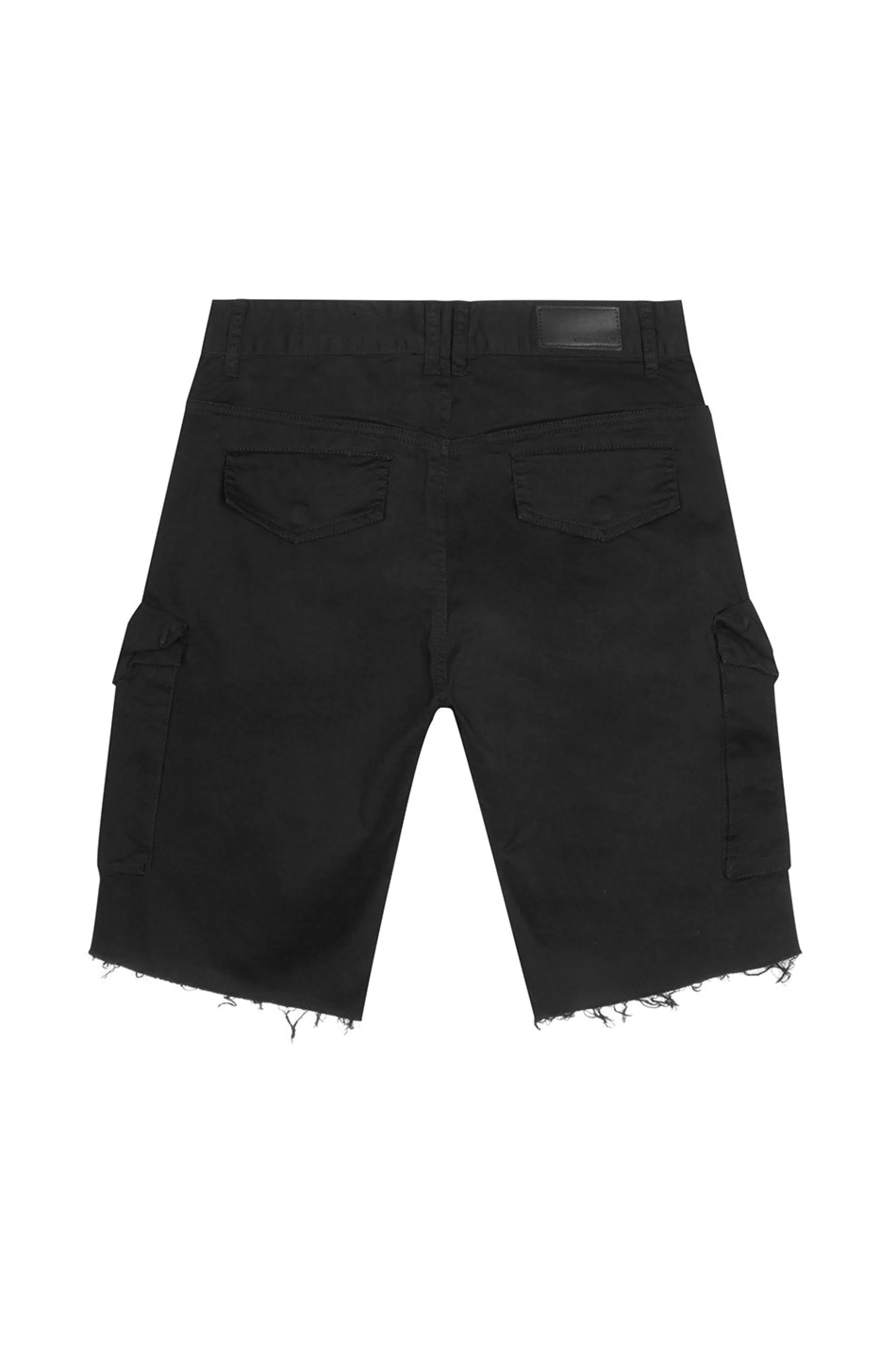 Smoke Rise Garment Washed Twill Cargo Shorts Black Cheap