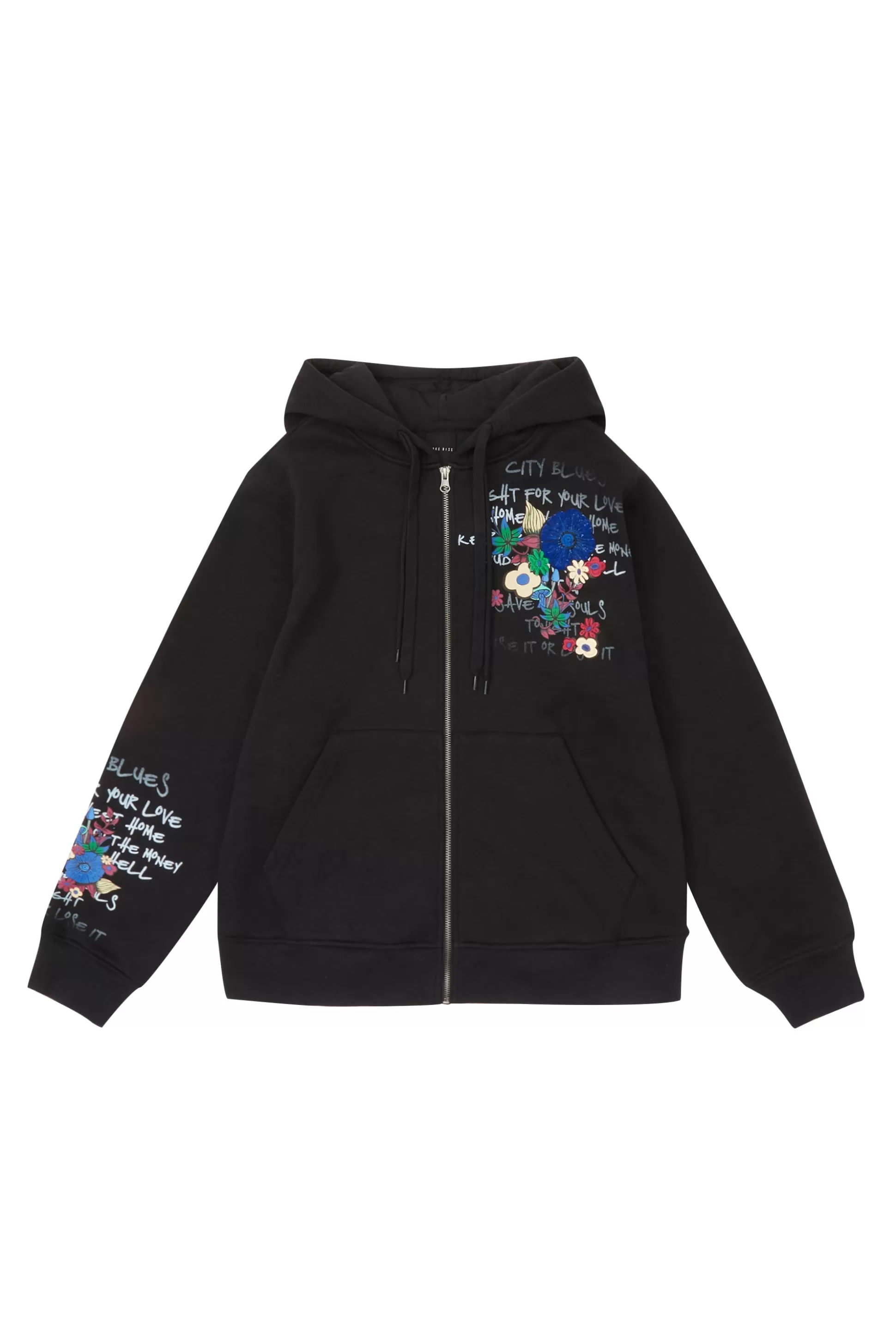 Smoke Rise Graphic Zip Up Fleece Hoodie Black Best