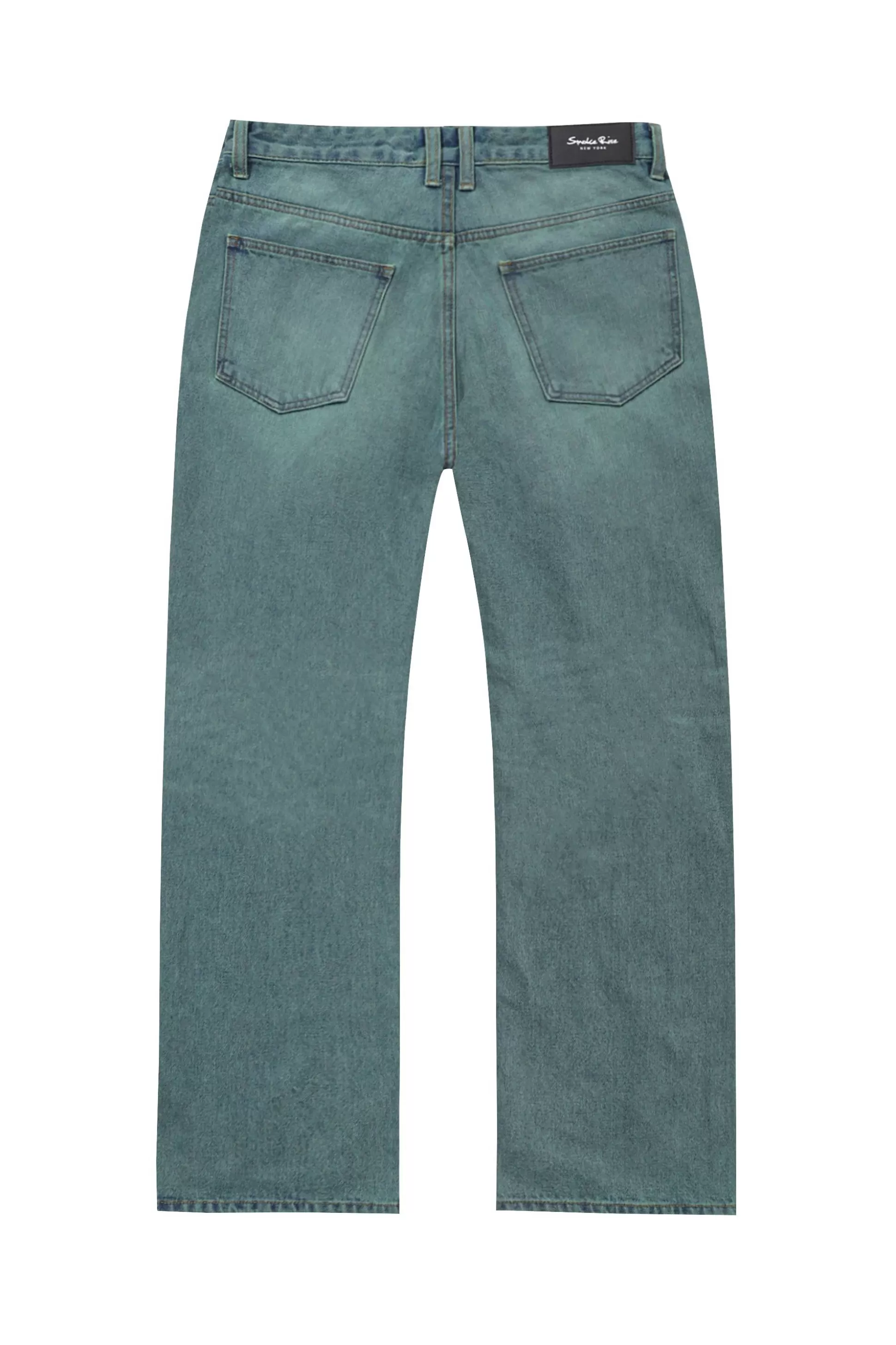 Smoke Rise Green Tinted Denim Pants Green Blue Shop