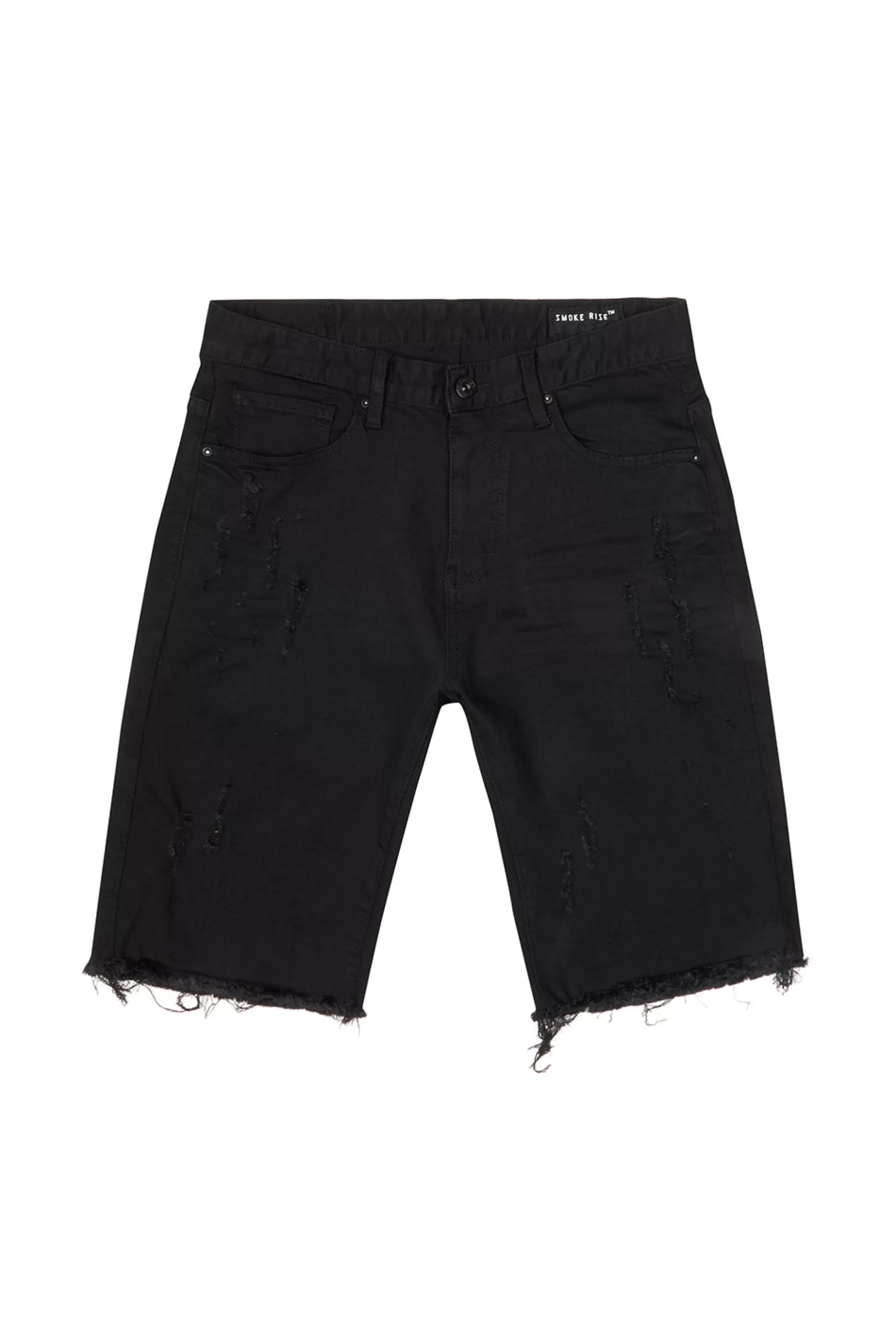 Smoke Rise Gun Shot & Grinding Effects Jean Shorts Black Hot