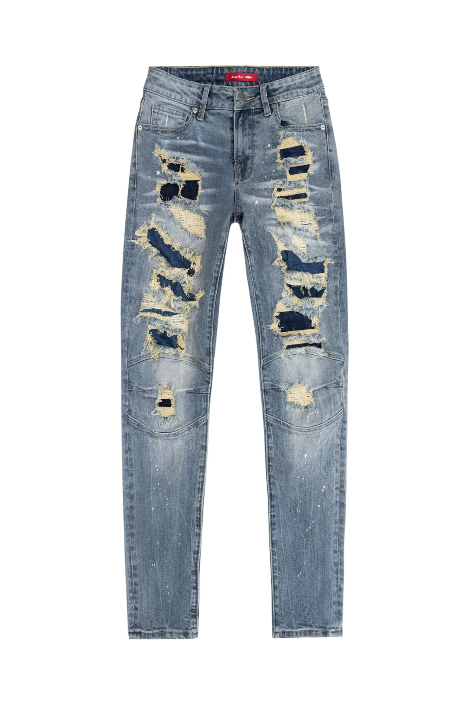 Smoke Rise Heavy Ripoff Semi Basic Denim Pants Vegas Blue Clearance