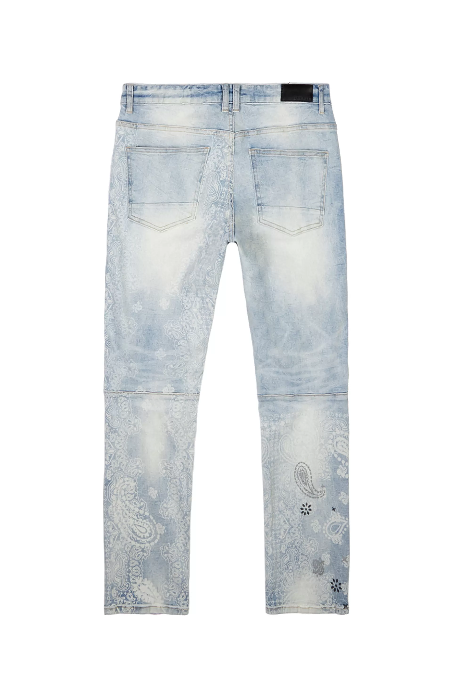 Smoke Rise Laser Print Paisley Jeans Sherman Bl Cheap