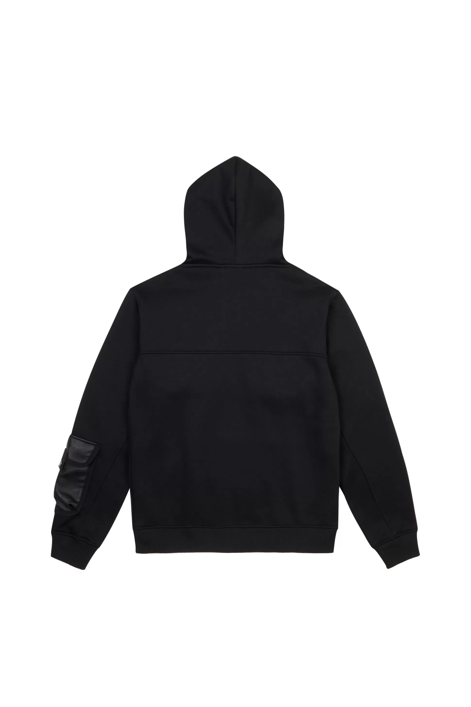 Smoke Rise Mixed Media Utility Fleece Hoodie Black Hot