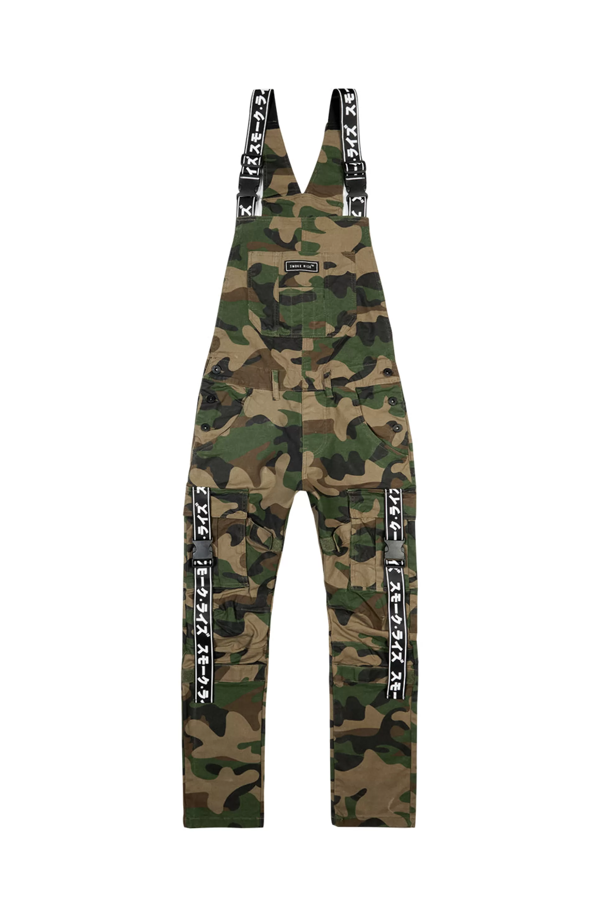 Smoke Rise Multi Cargo Fashion Twill Overalls Wood Camo Sale