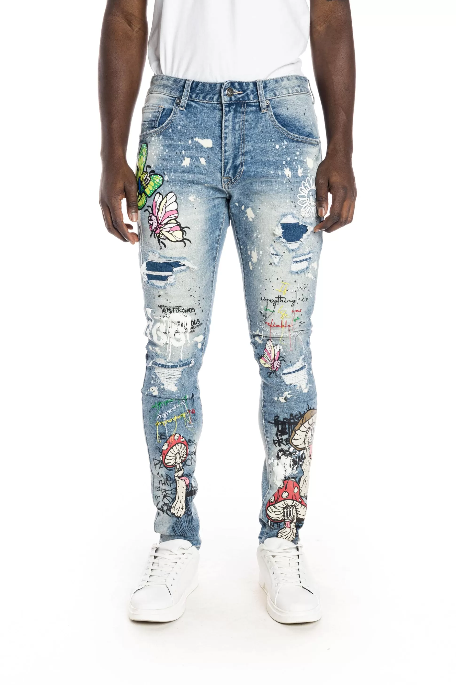 Smoke Rise Mushroom Fashion Jeans Meteor Blue Store