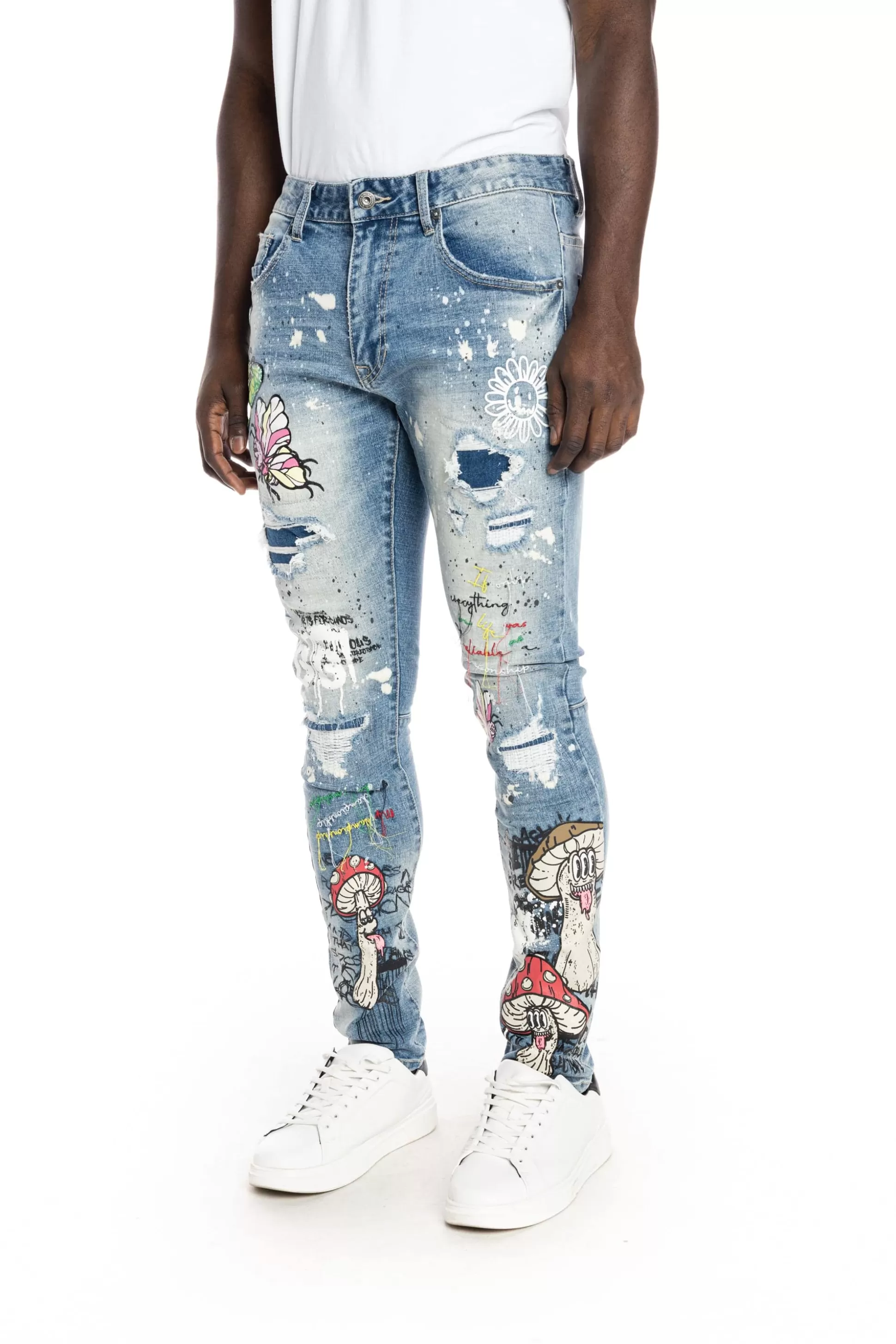 Smoke Rise Mushroom Fashion Jeans Meteor Blue Store