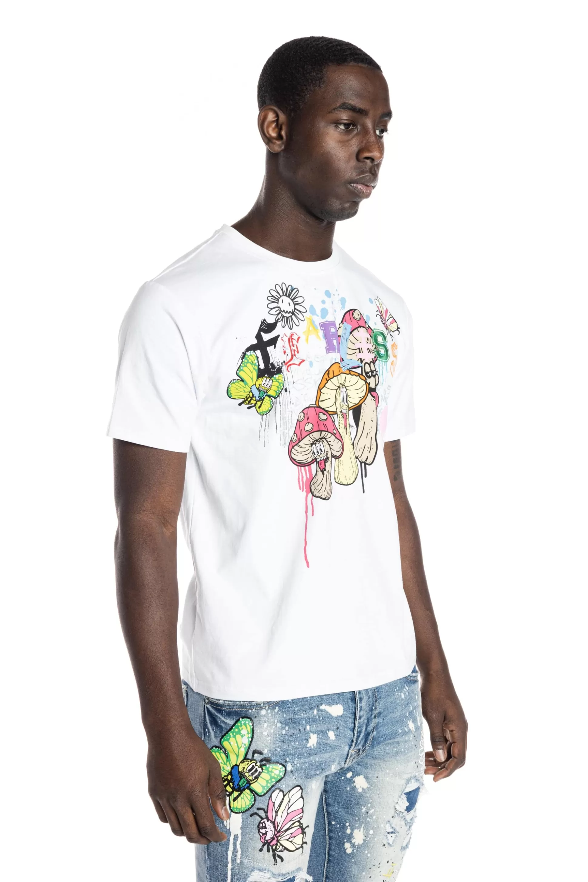 Smoke Rise Mushroom Fashion Tee White Best