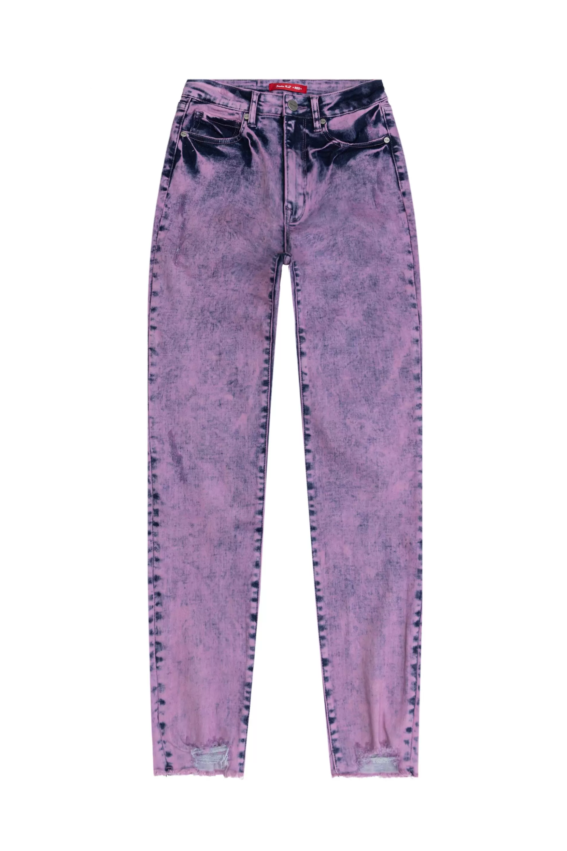 Smoke Rise Over Dyed Fashion Denim Pants Retro Violet Store