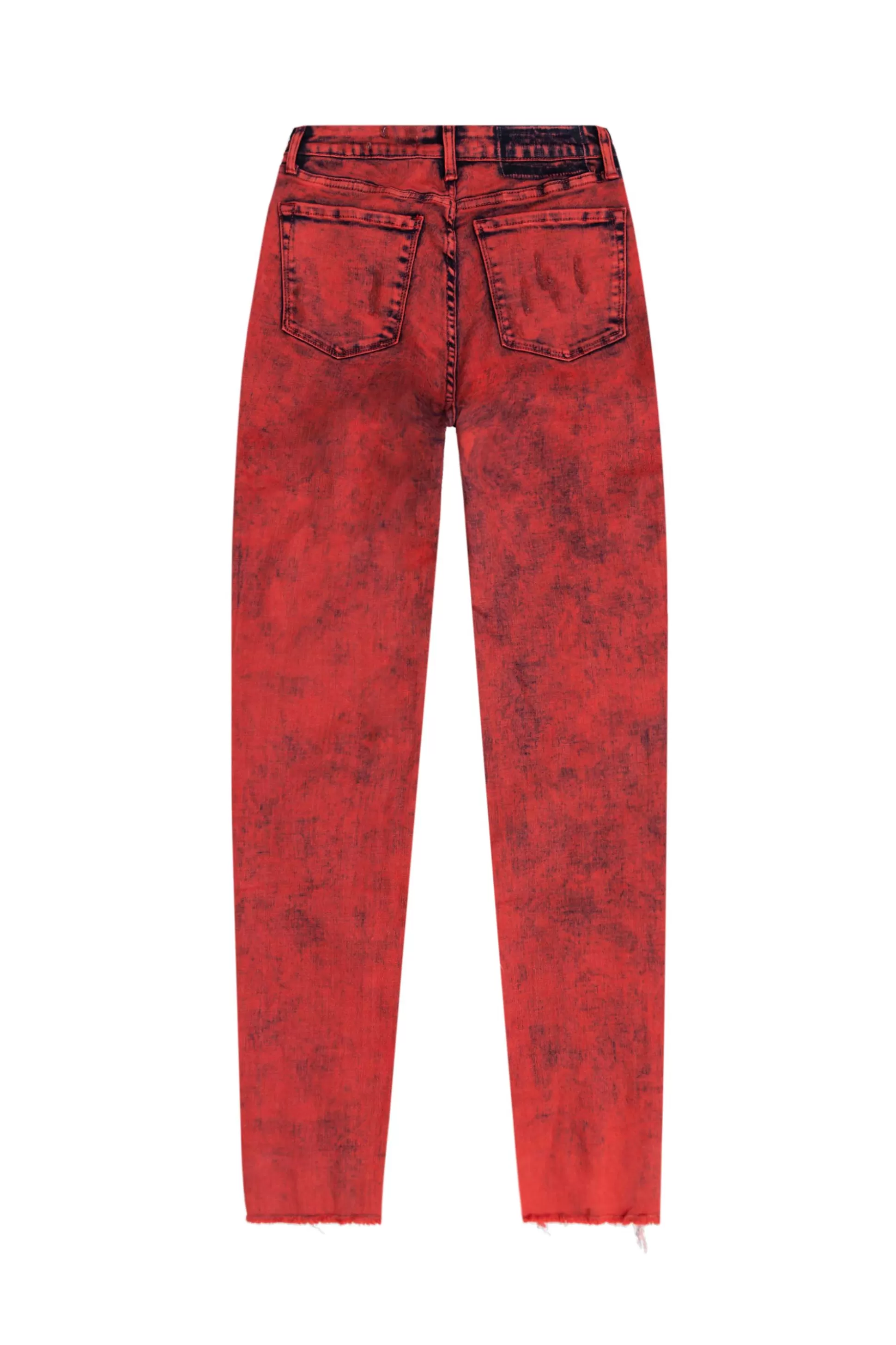 Smoke Rise Over Dyed Fashion Denim Pants Retro Red Store