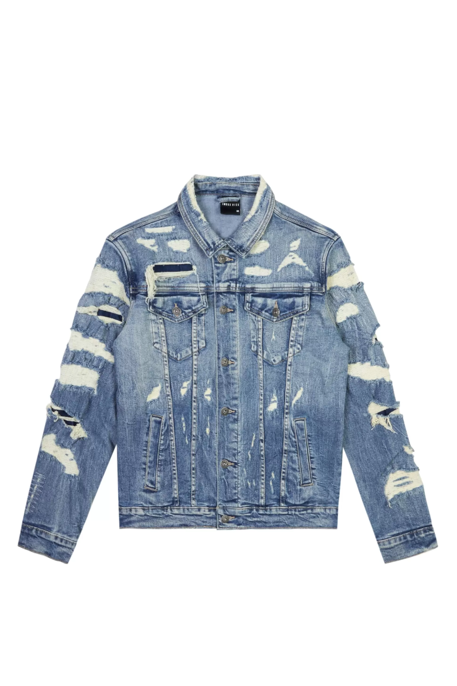 Smoke Rise Overspray Utility Denim Jacket Aspen Blue Store