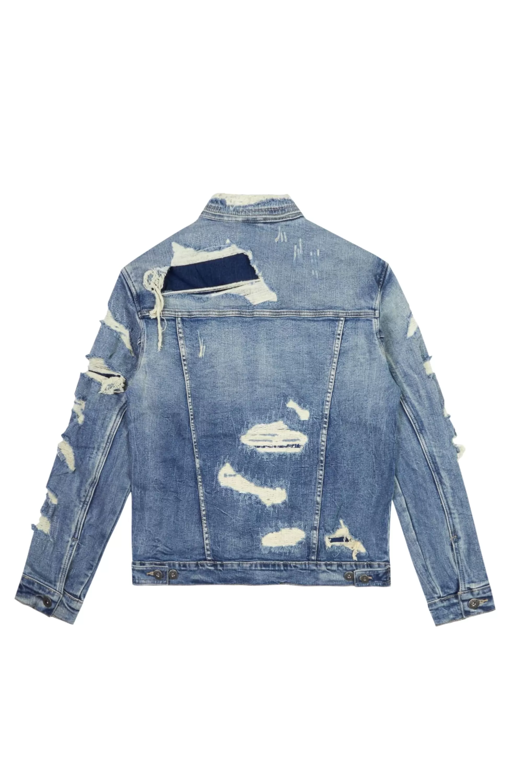 Smoke Rise Overspray Utility Denim Jacket Aspen Blue Store