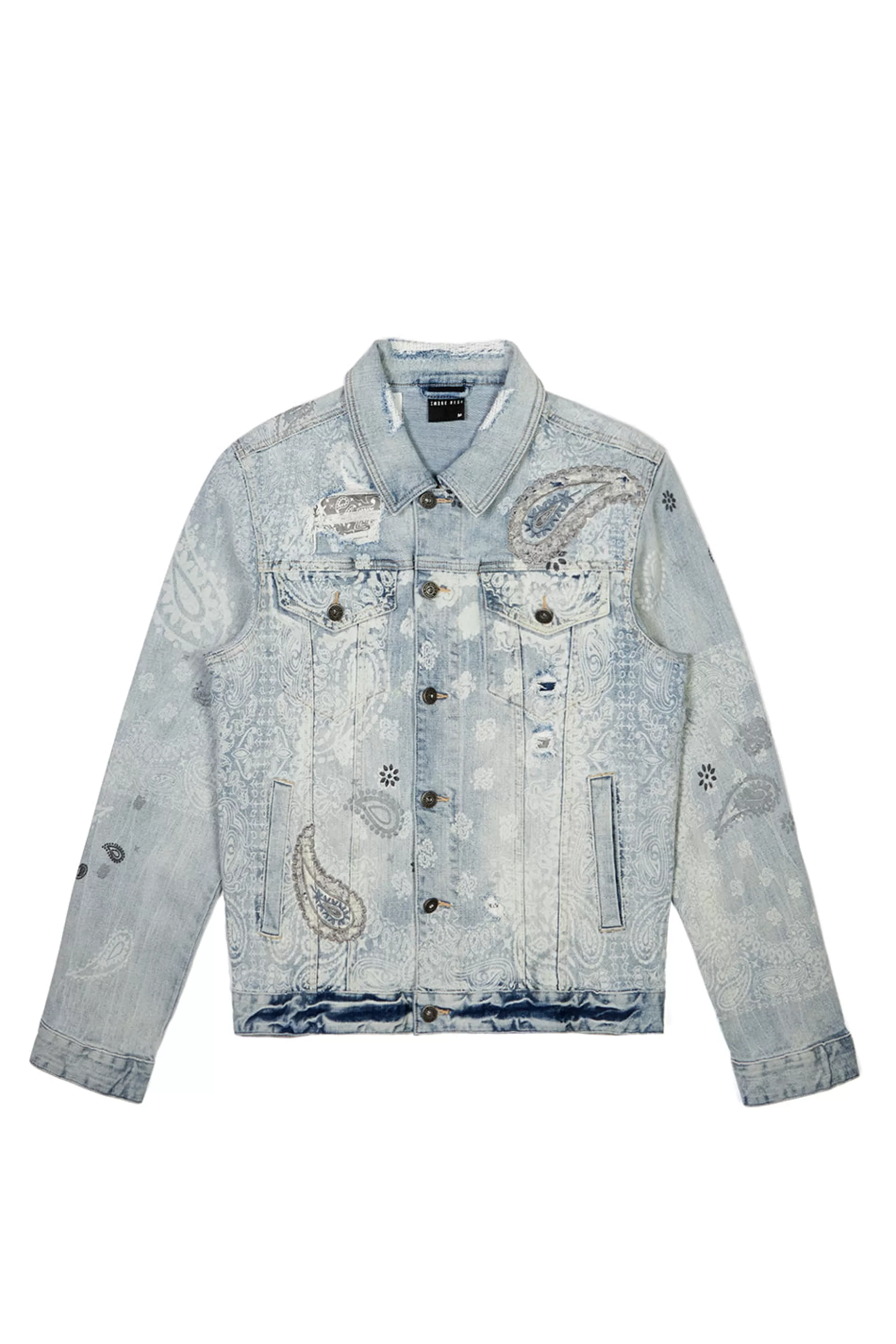 Smoke Rise Paisley Denim Jacket Sherman Bl Discount