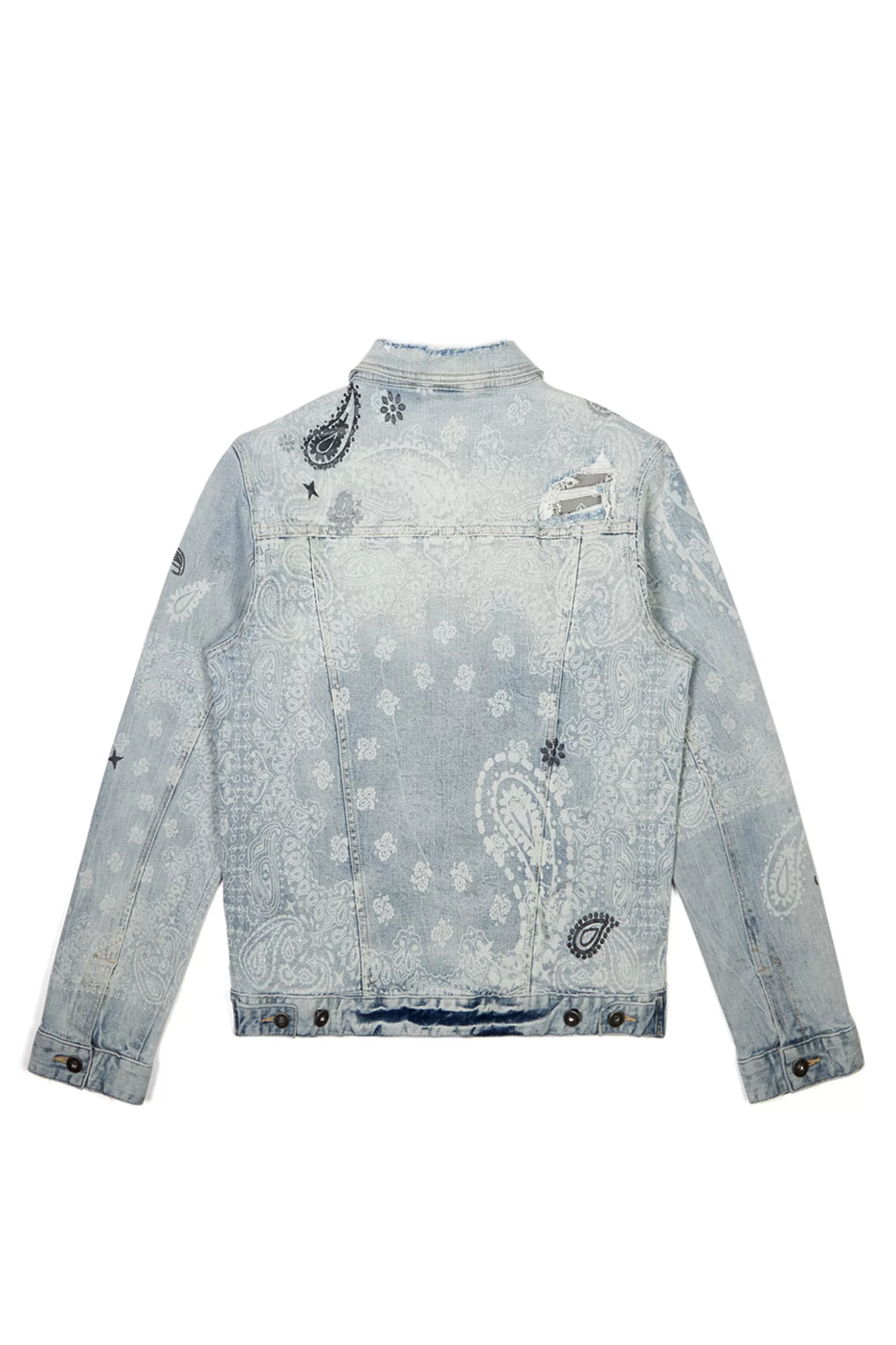 Smoke Rise Paisley Denim Jacket Sherman Bl Discount