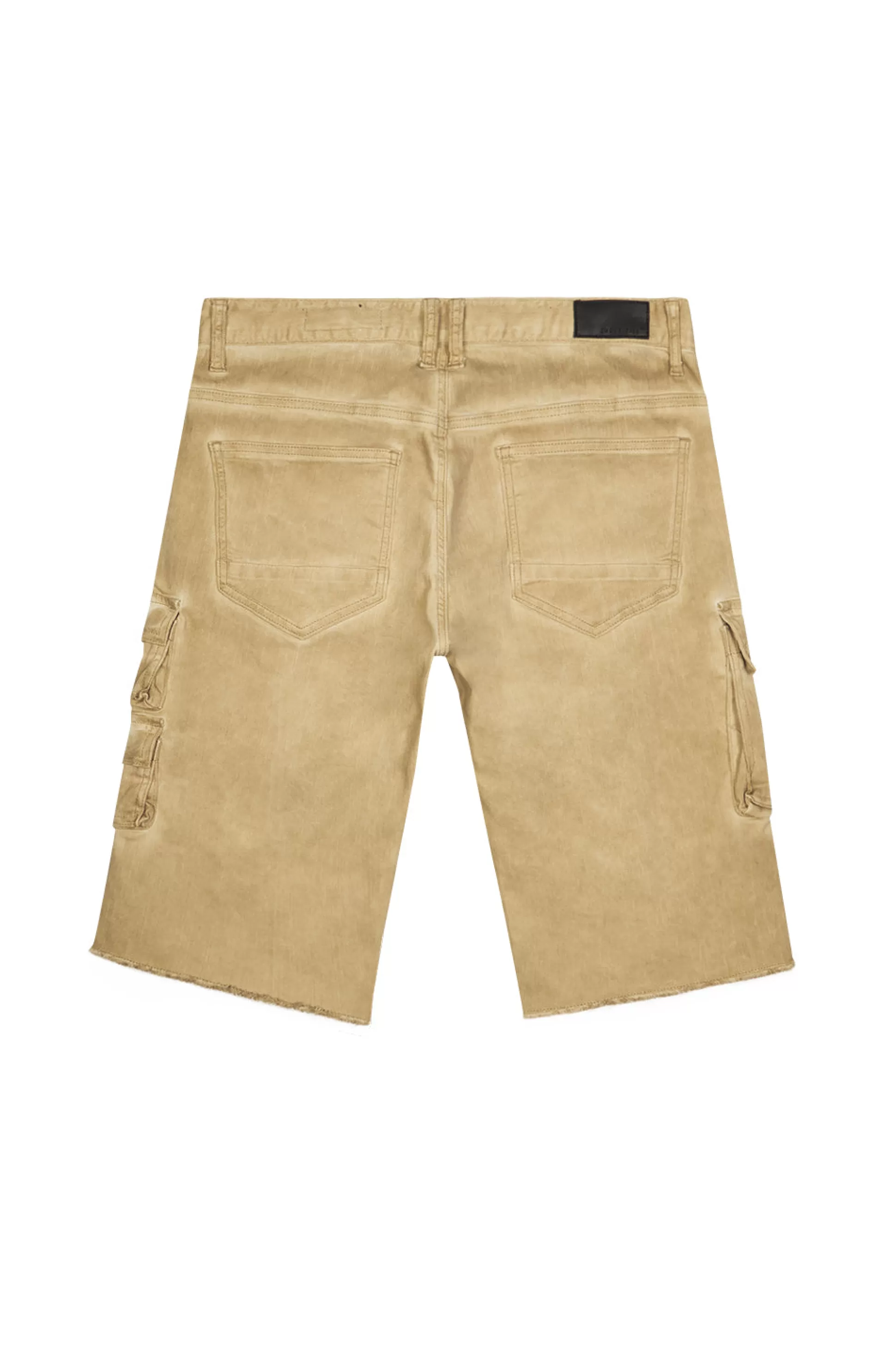 Smoke Rise Pigment Dyed Twill Utility Shorts Khaki New