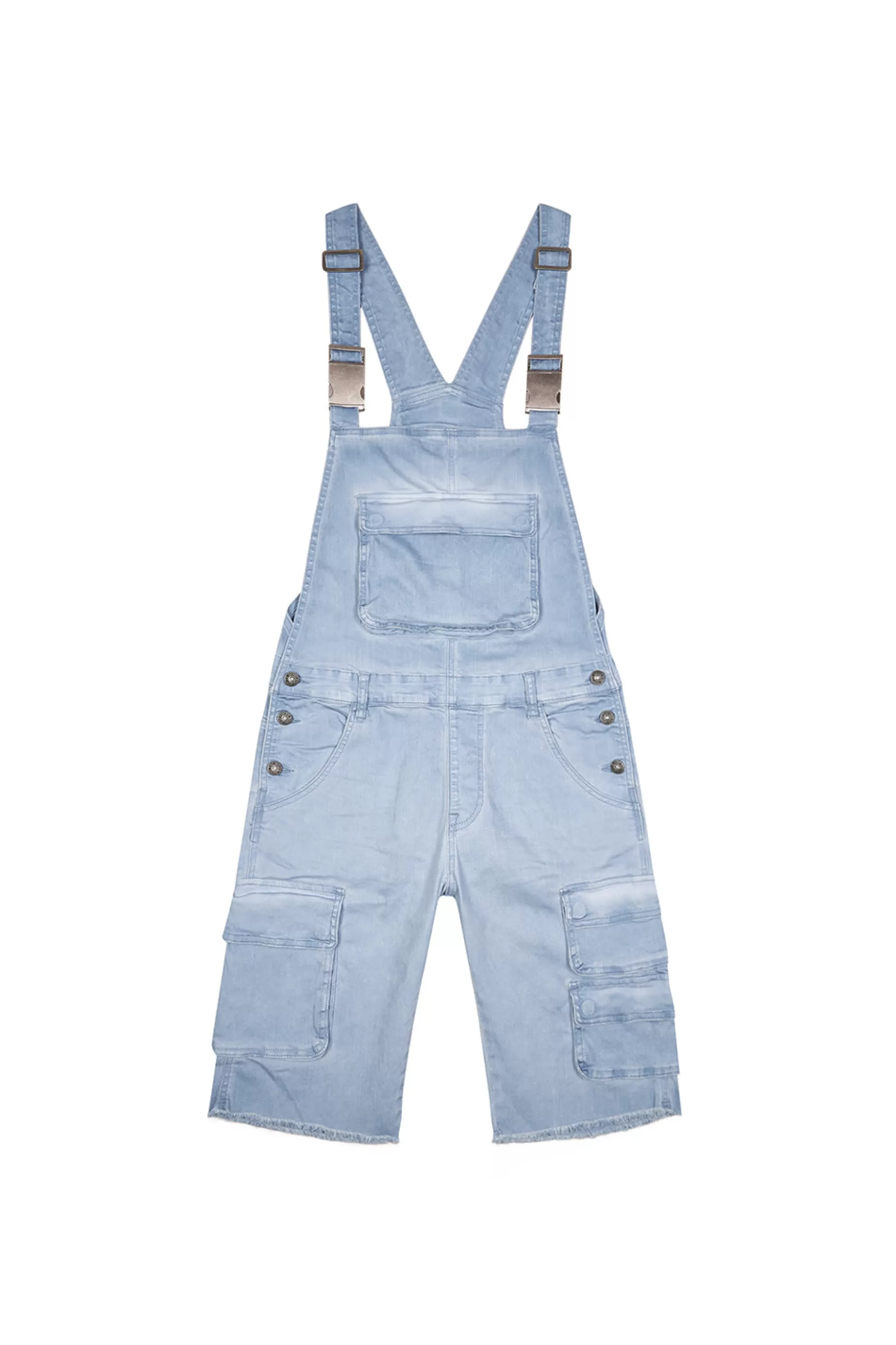 Smoke Rise Pigment Dyed Utility Twill Overall Shorts Dusty Seabreeze Outlet