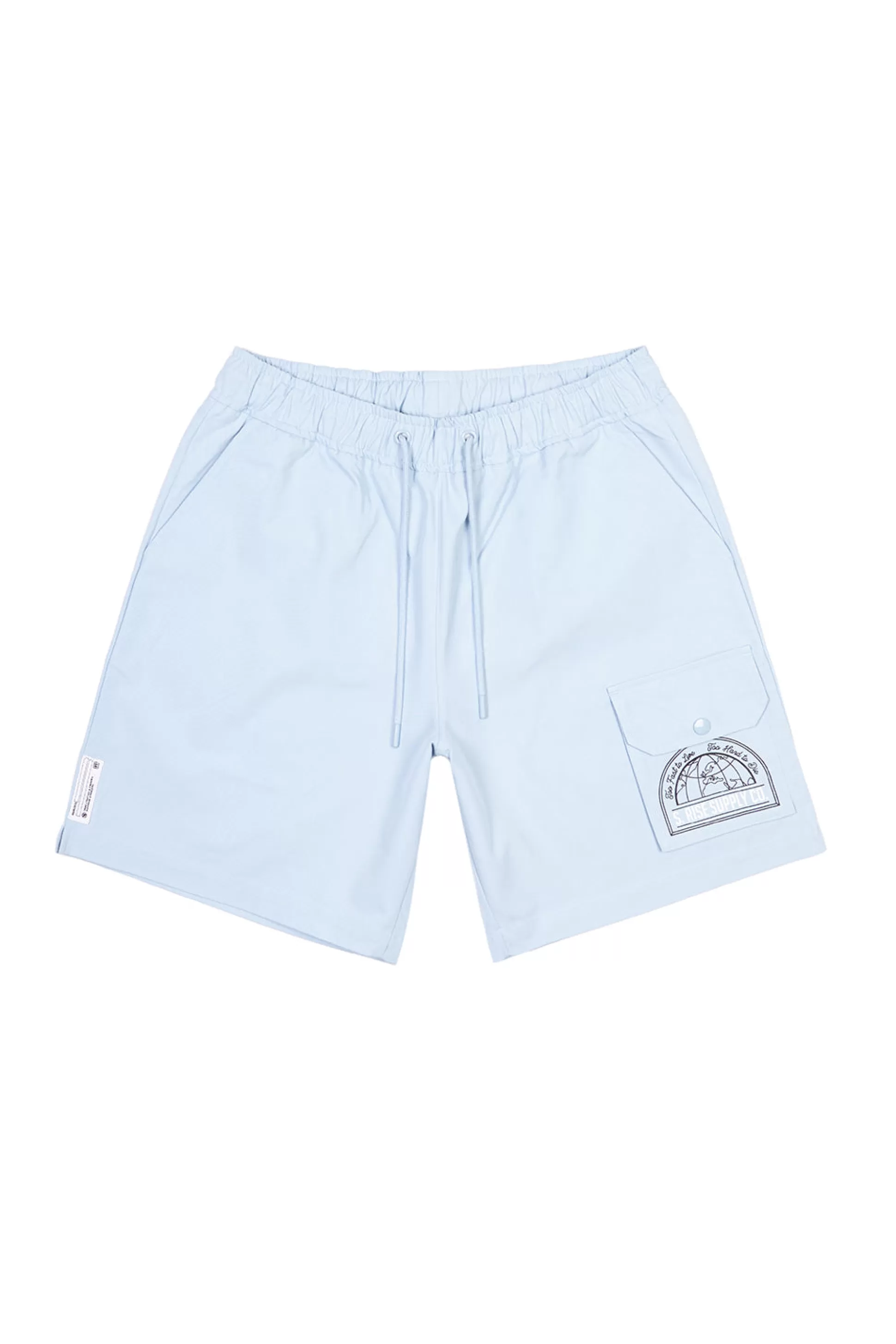 Smoke Rise Printed Twill Workwear Shorts Seabreeze Cheap