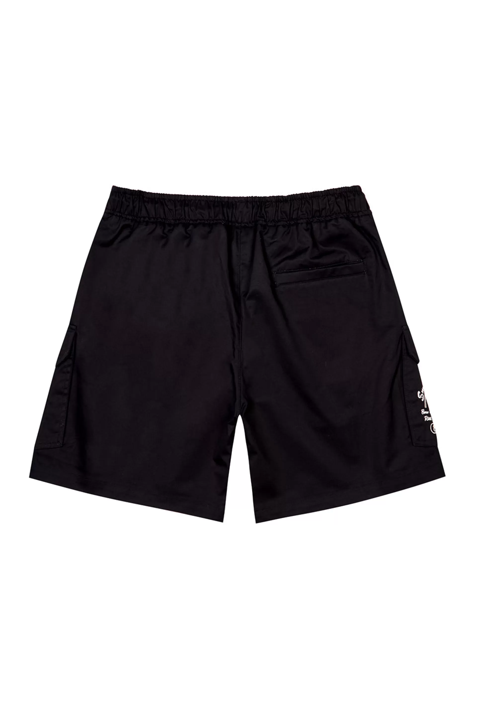 Smoke Rise Printed Twill Workwear Shorts Black New