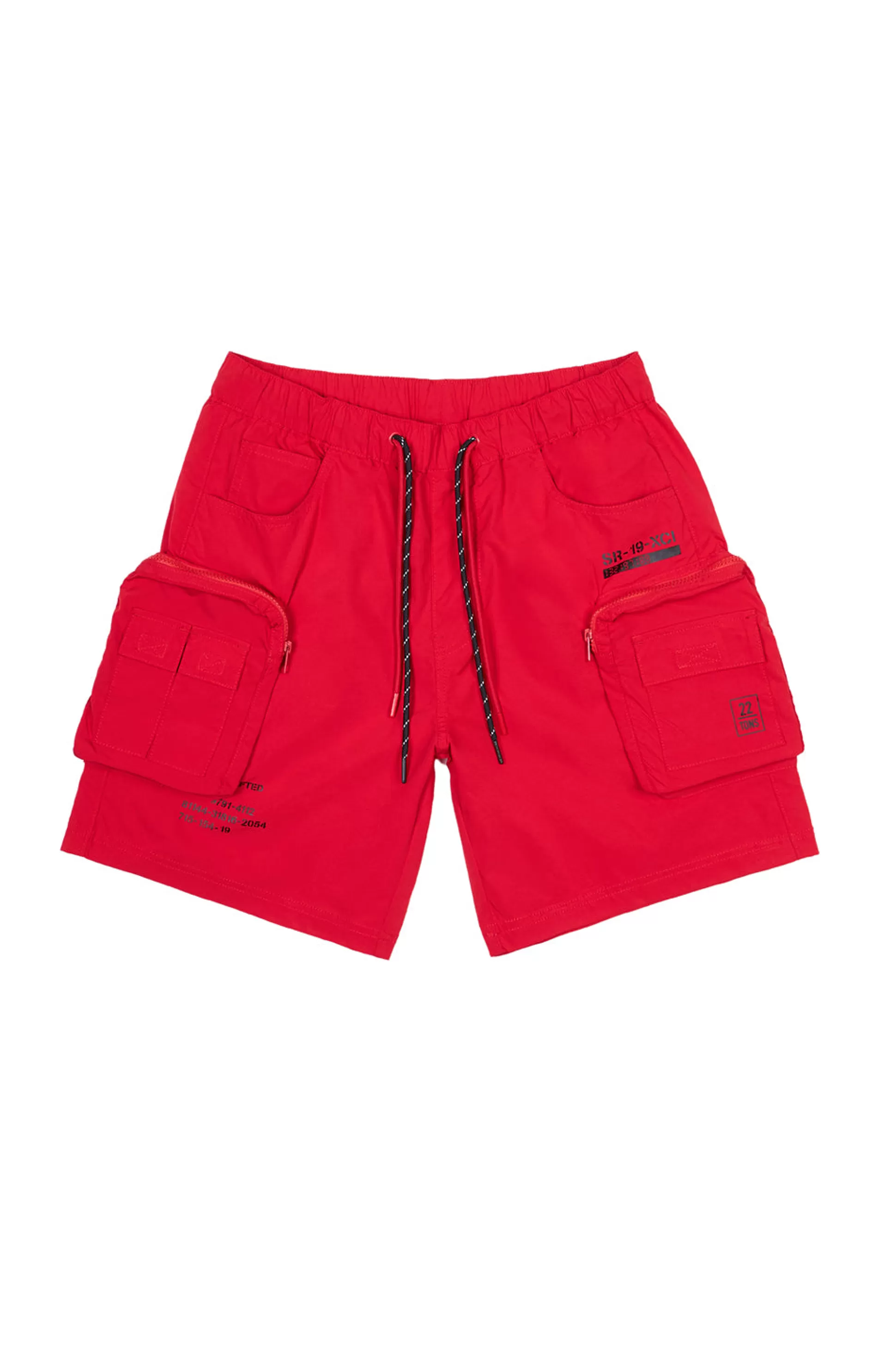 Smoke Rise Printed Utility Lounge Windbreaker Shorts Red Sale