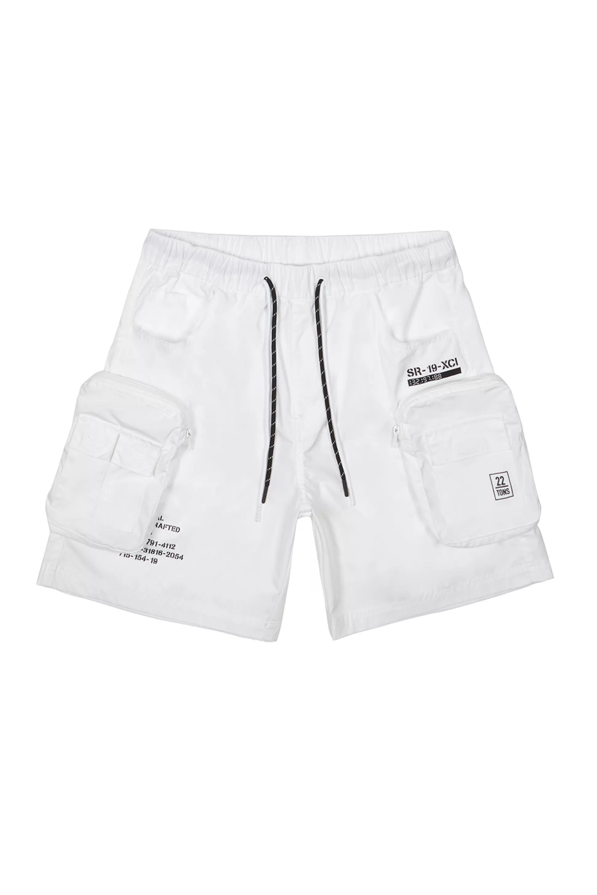 Smoke Rise Printed Utility Lounge Windbreaker Shorts White Cheap