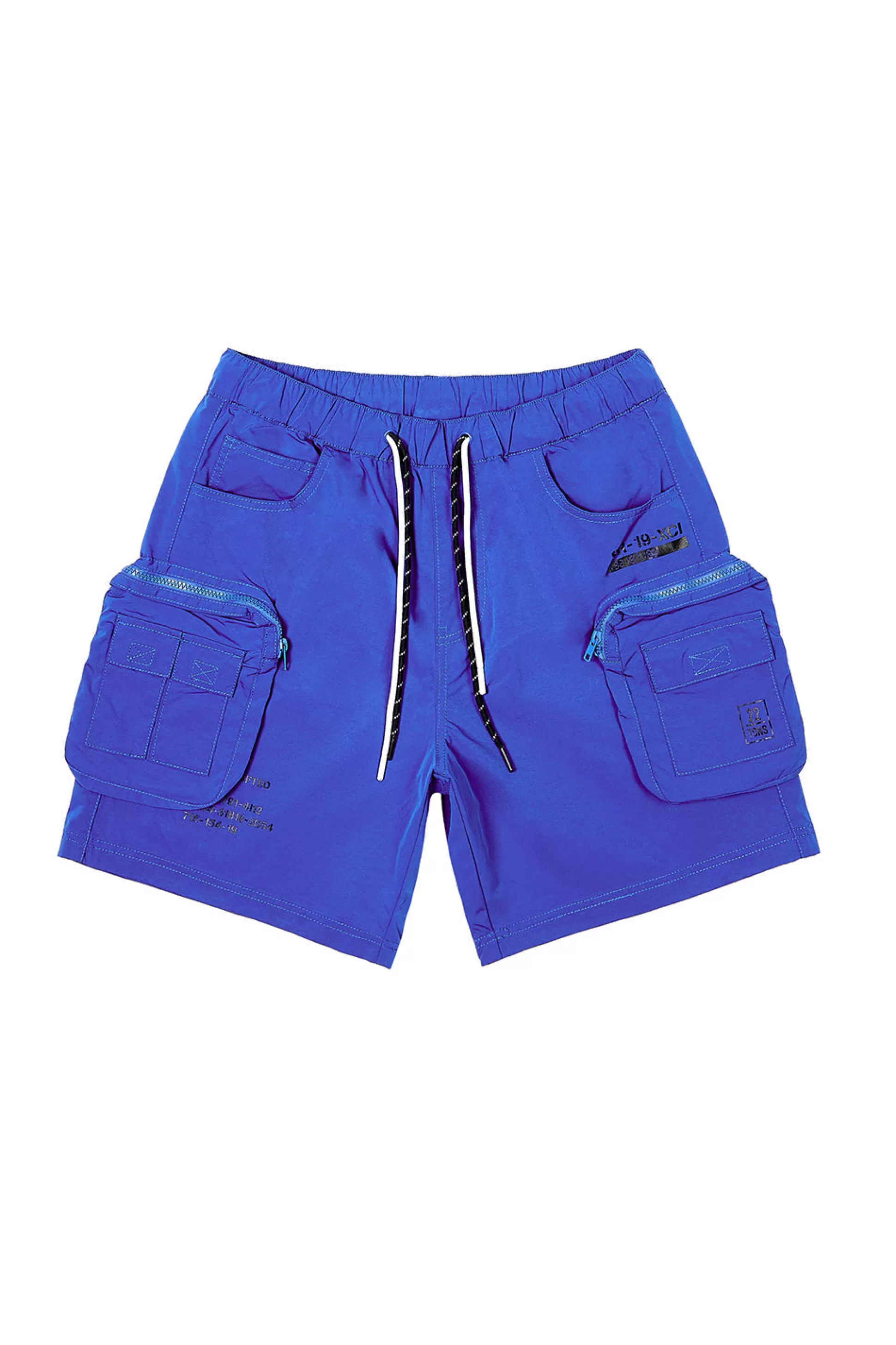 Smoke Rise Printed Utility Lounge Windbreaker Shorts Royal Best Sale