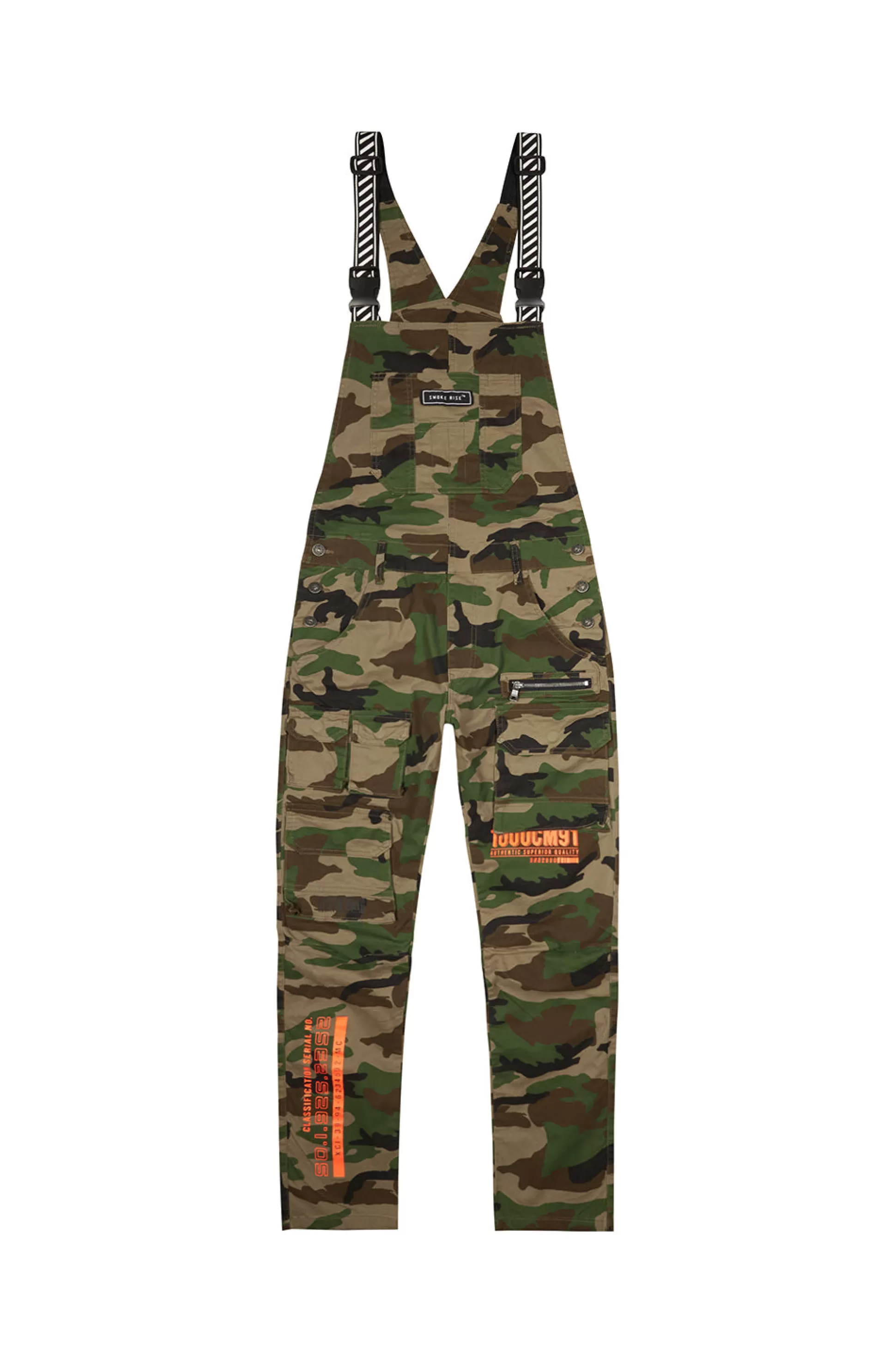 Smoke Rise Printed Utility Twill Cargo Overalls Wood Camo Cheap