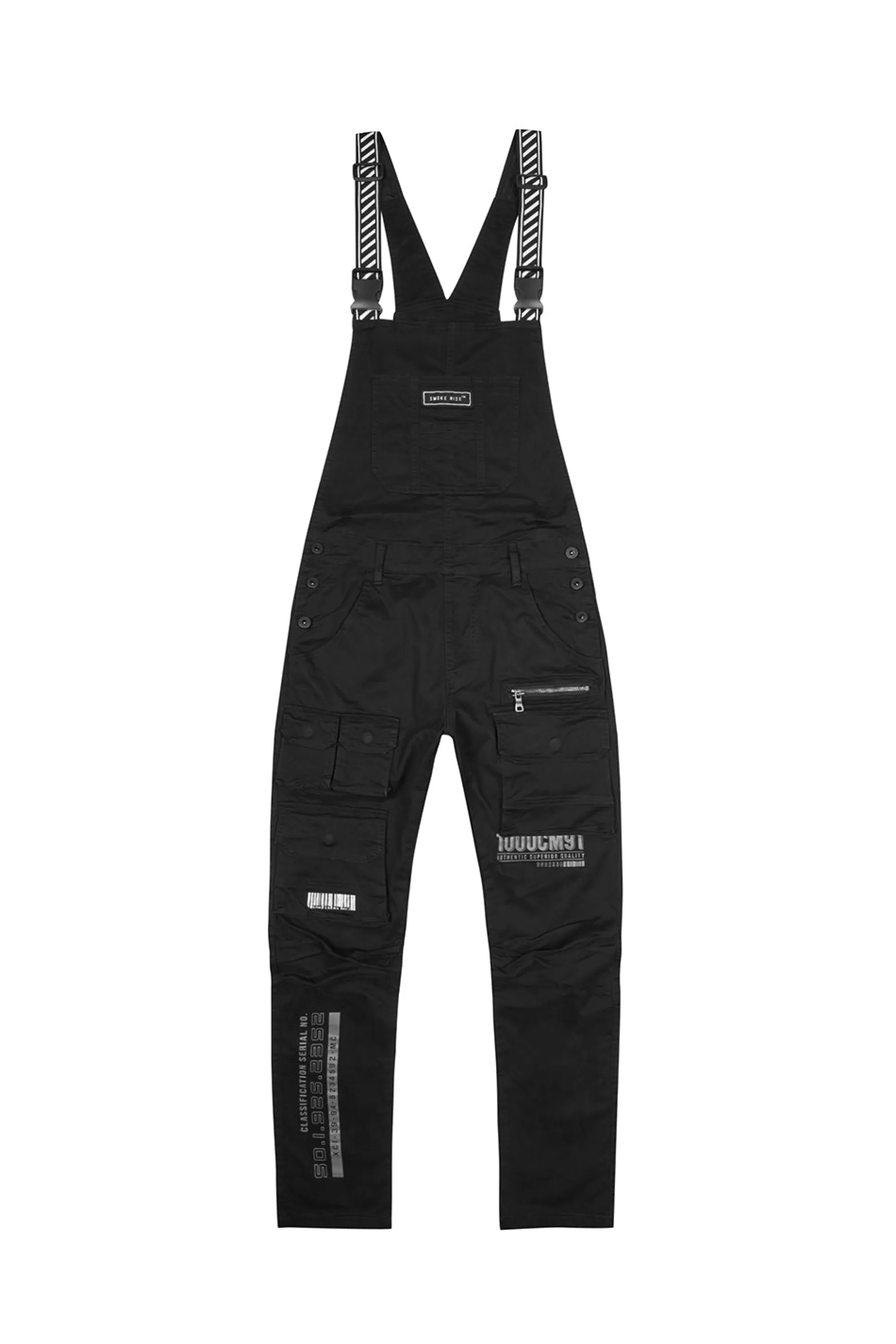 Smoke Rise Printed Utility Twill Cargo Overalls Jet Bk Store